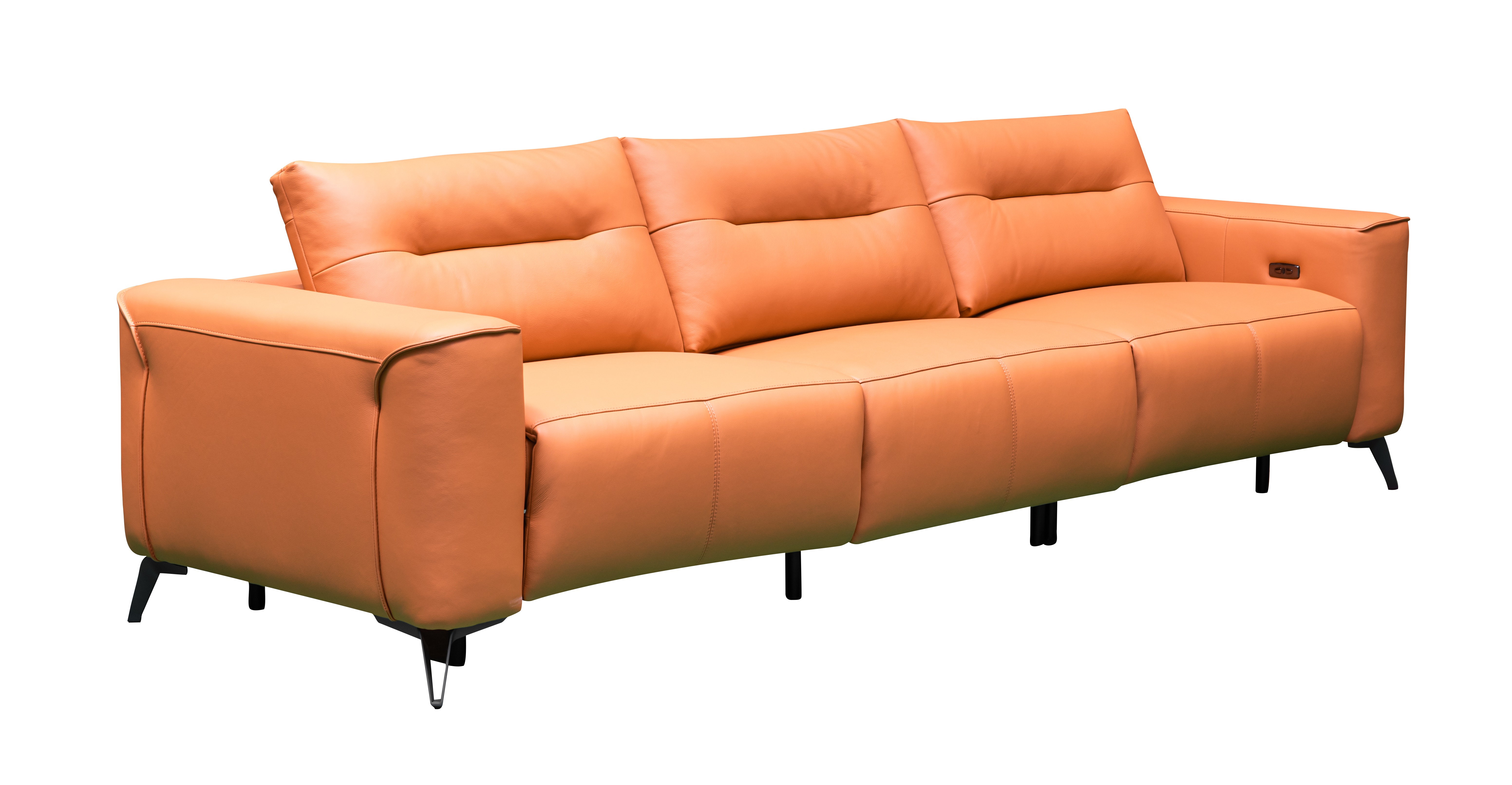 Klaussner Furniture Alessandro Milk Tea Brown 3 Seater Power Recliner Sofa
