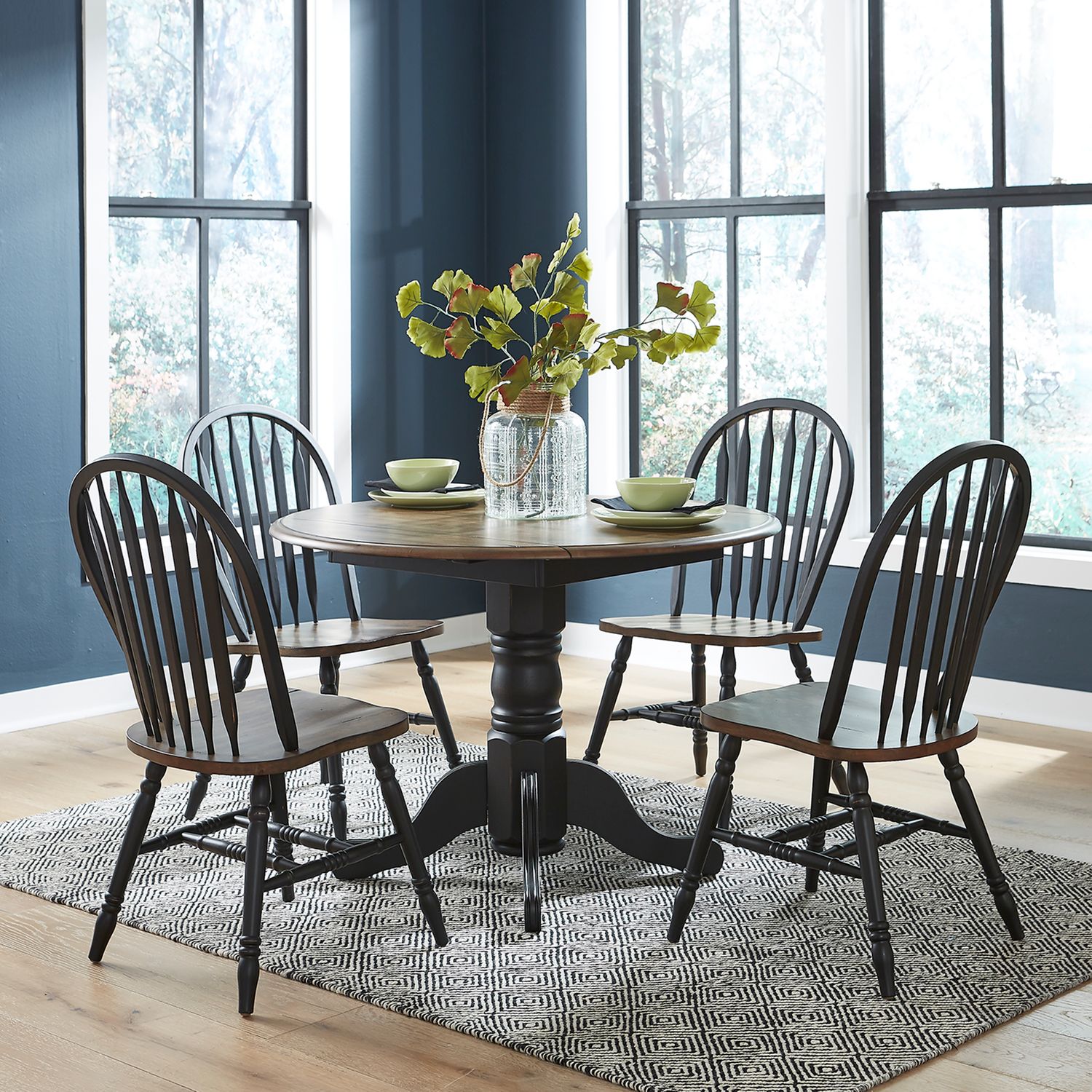Liberty Carolina Crossing Antique Honey Black Drop Leaf 5pc Dining Room Set