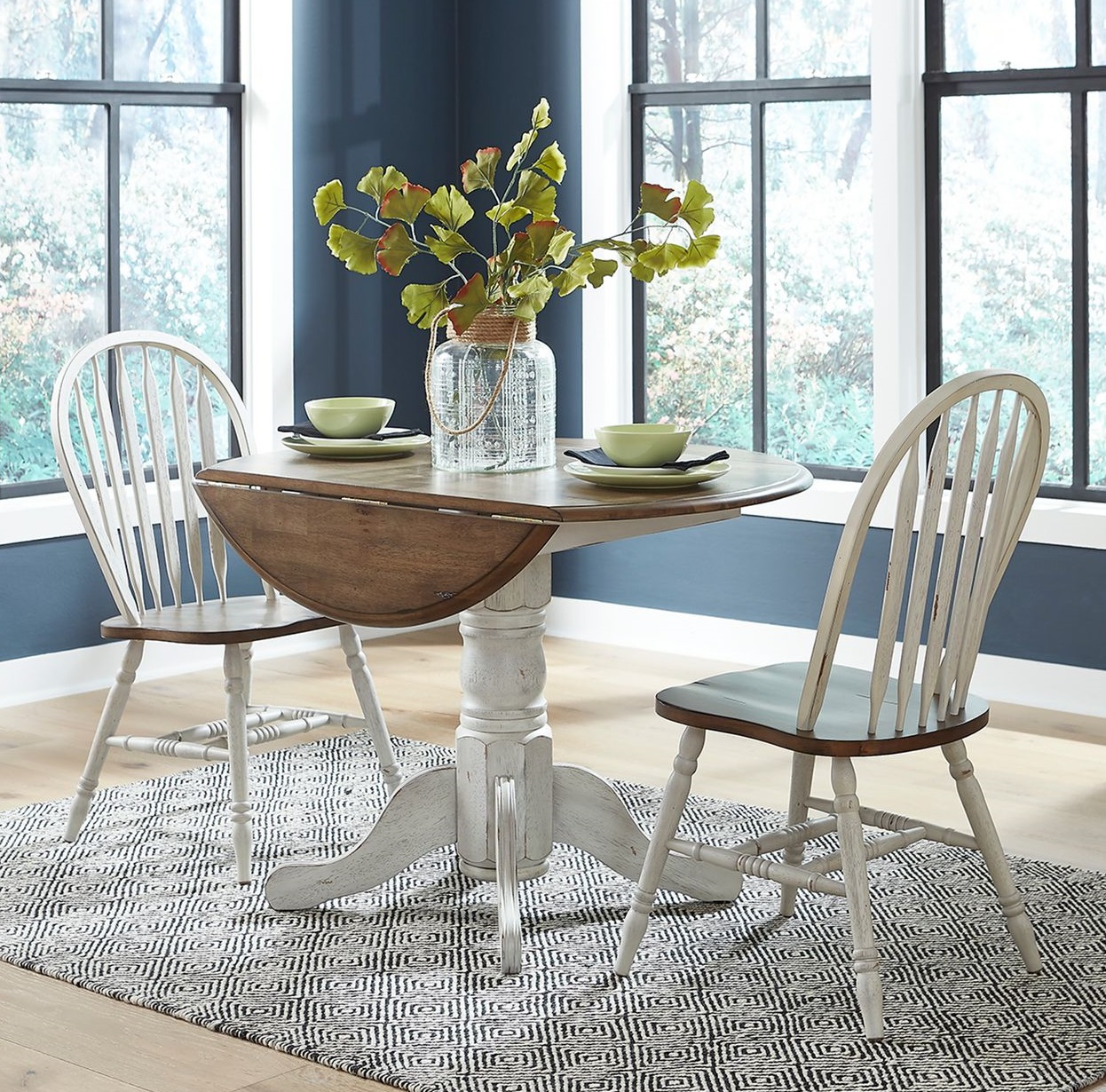 Liberty Carolina Crossing Antique Honey White Drop Leaf 3pc Dining Room Set