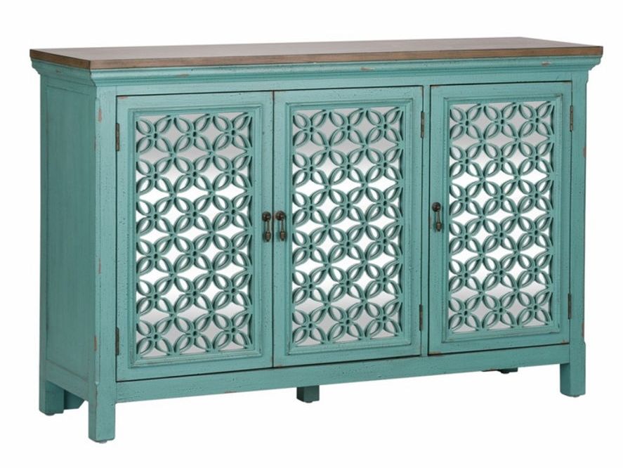 Liberty Kensington Turquoise 3 Door Accent Cabinet