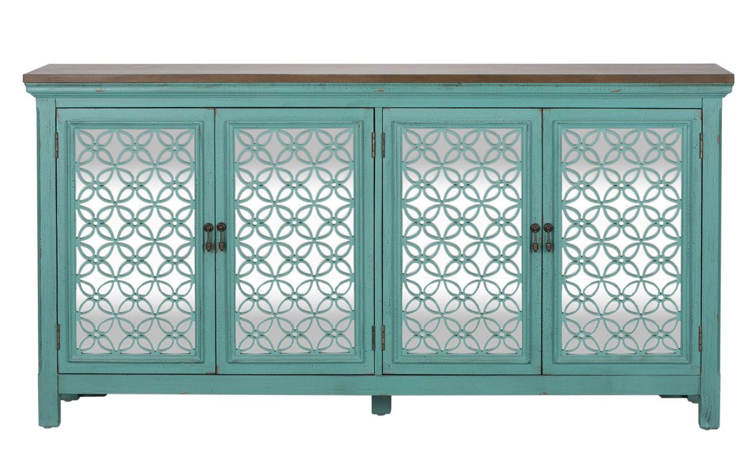 Liberty Kensington Turquoise 4 Door Accent Cabinet