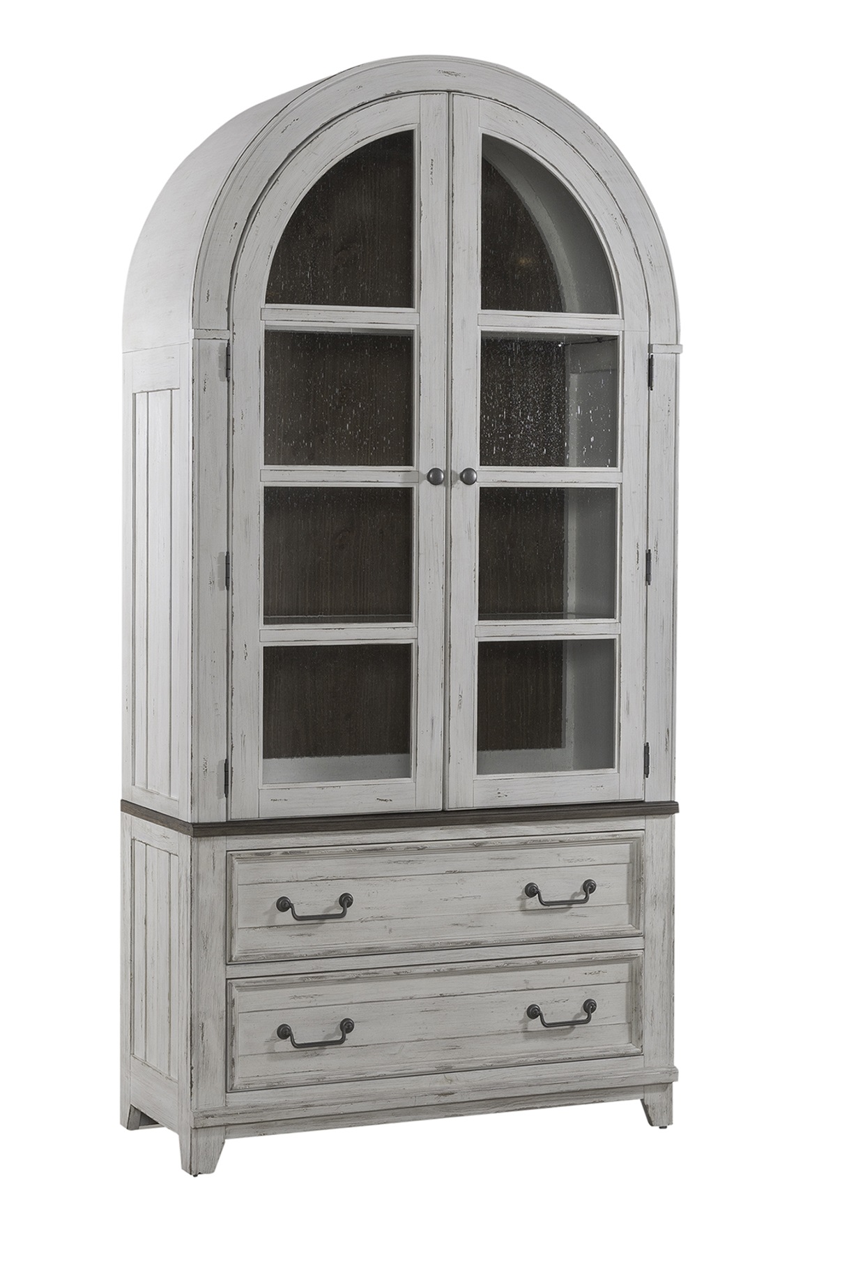 Liberty River Place Riverstone White Tobacco Curio Cabinet