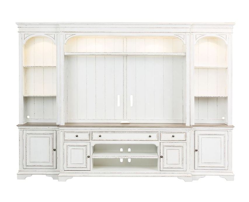 Liberty Magnolia Manor White Entertainment Center with Piers
