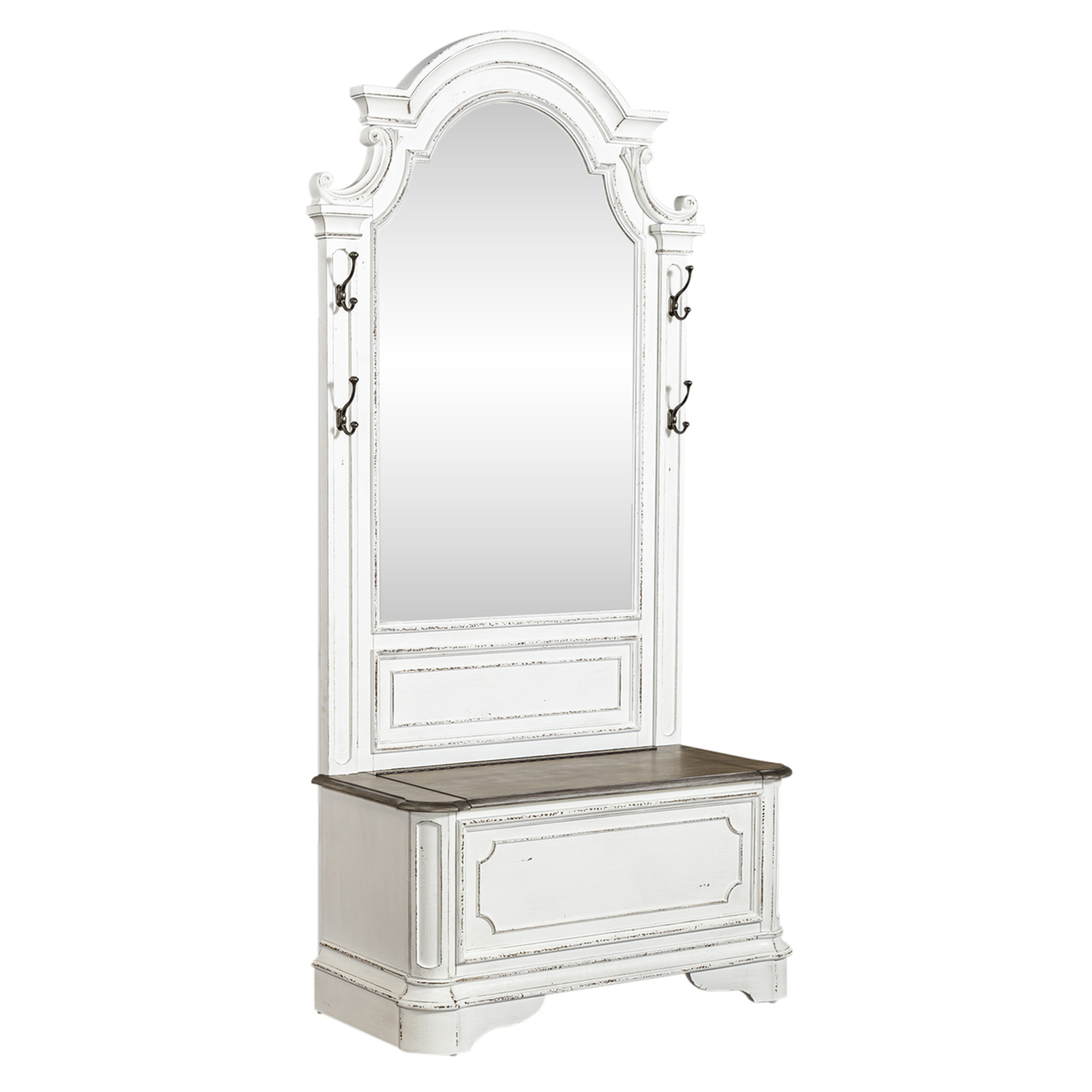 Liberty Magnolia Manor Antique White Weathered Bark Hall Tree