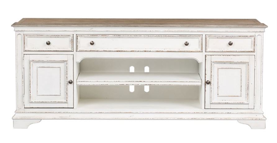 Liberty Magnolia Manor Antique White Entertainment TV Stand