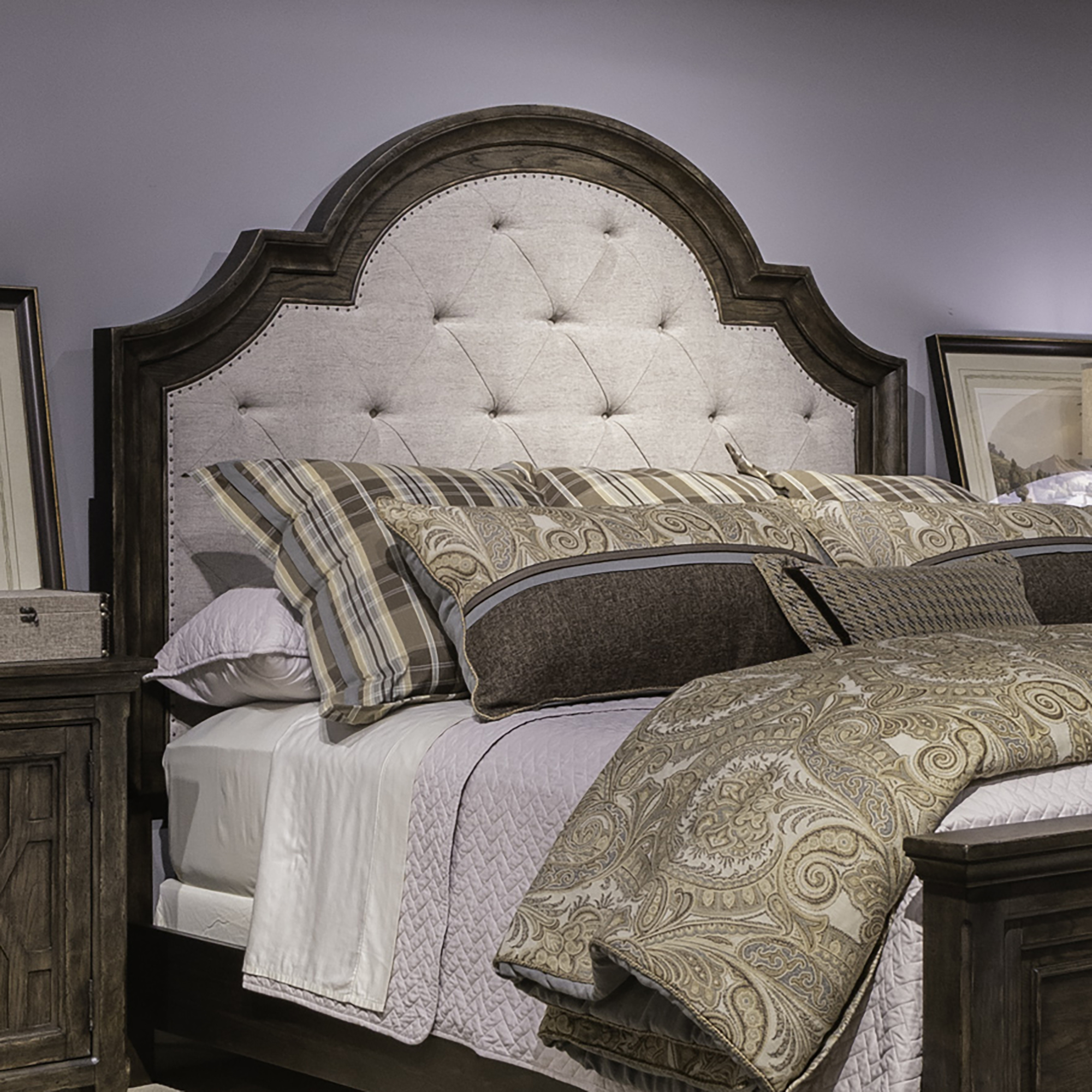 King Uph Arched Panel Headboard