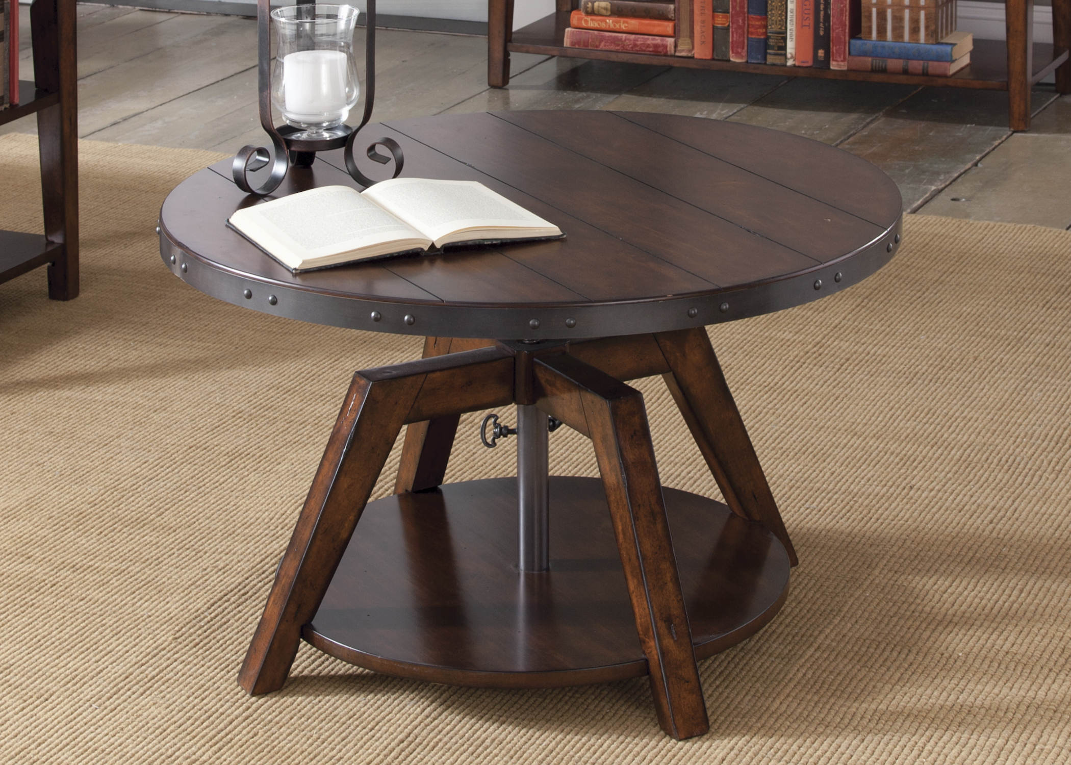Liberty Aspen Skies Russet Brown 3pc Coffee Table Set