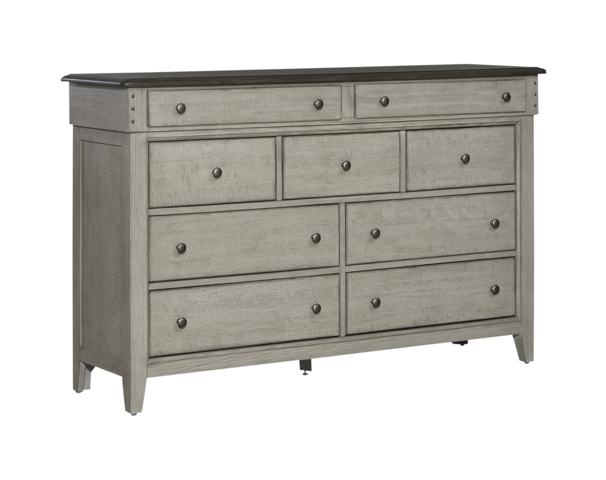 Liberty Ivy Hollow Weathered Linen Dusty Taupe 9 Drawers Dresser
