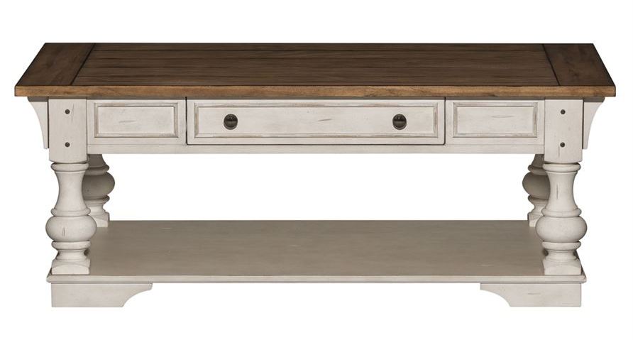 Liberty Morgan Creek Antique White Tobacco Cocktail Table