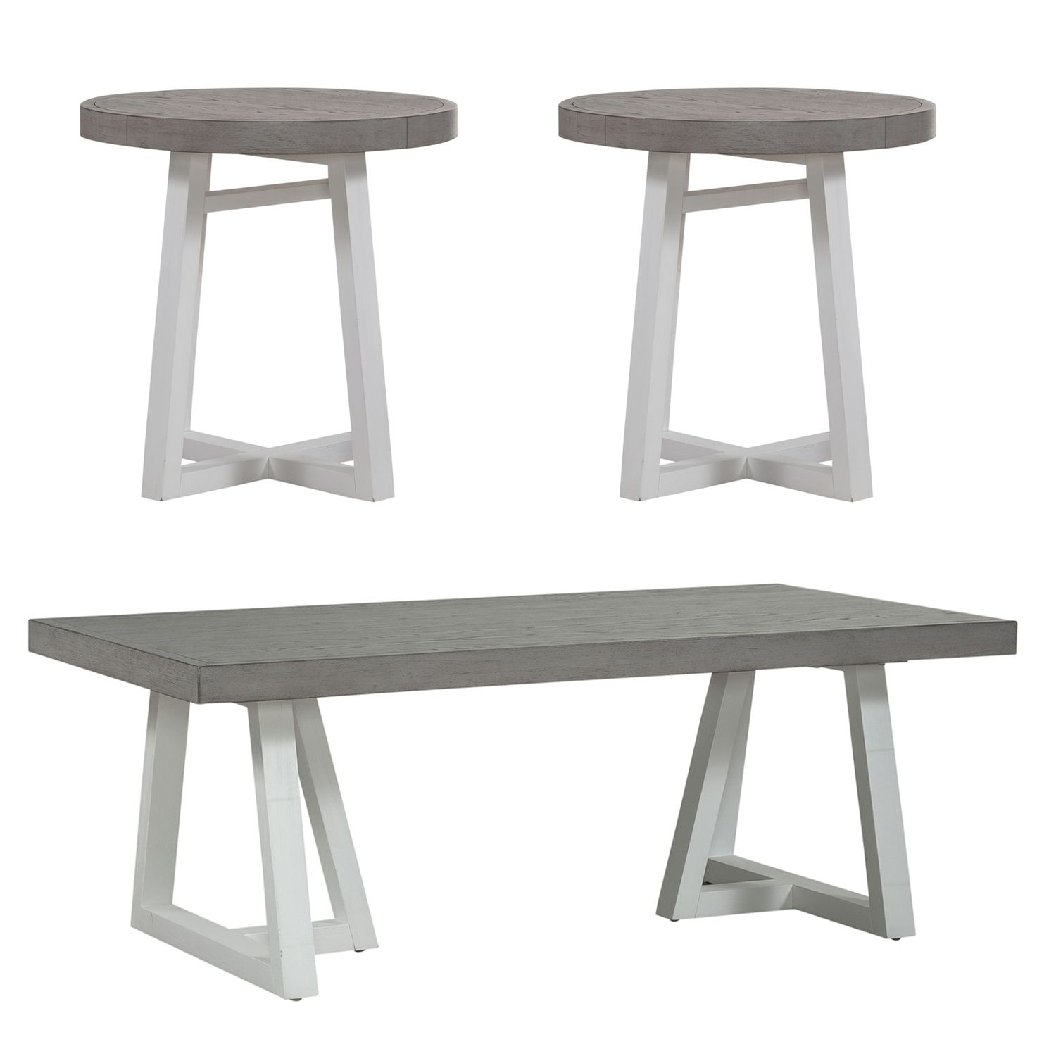 Liberty Palmetto Heights White Driftwood 3pc Coffee Table Set