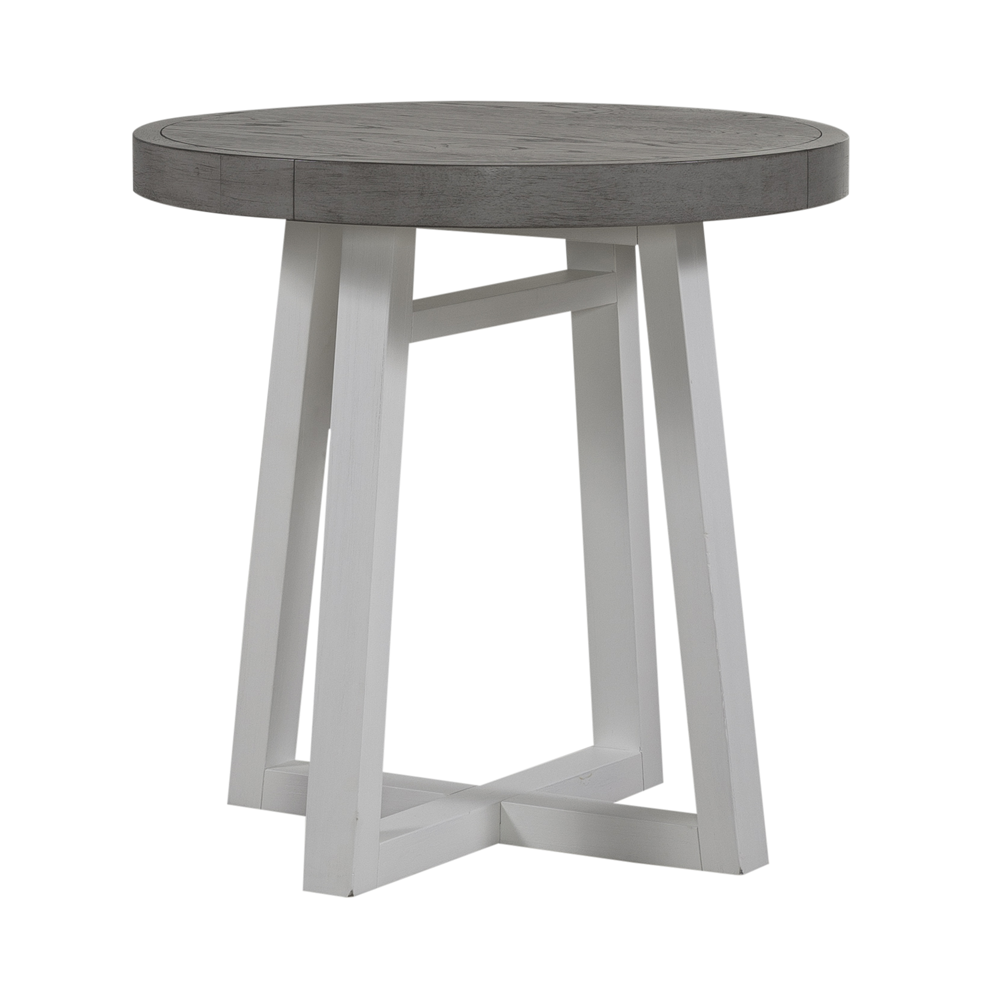 Liberty Palmetto Heights White Driftwood Round End Table