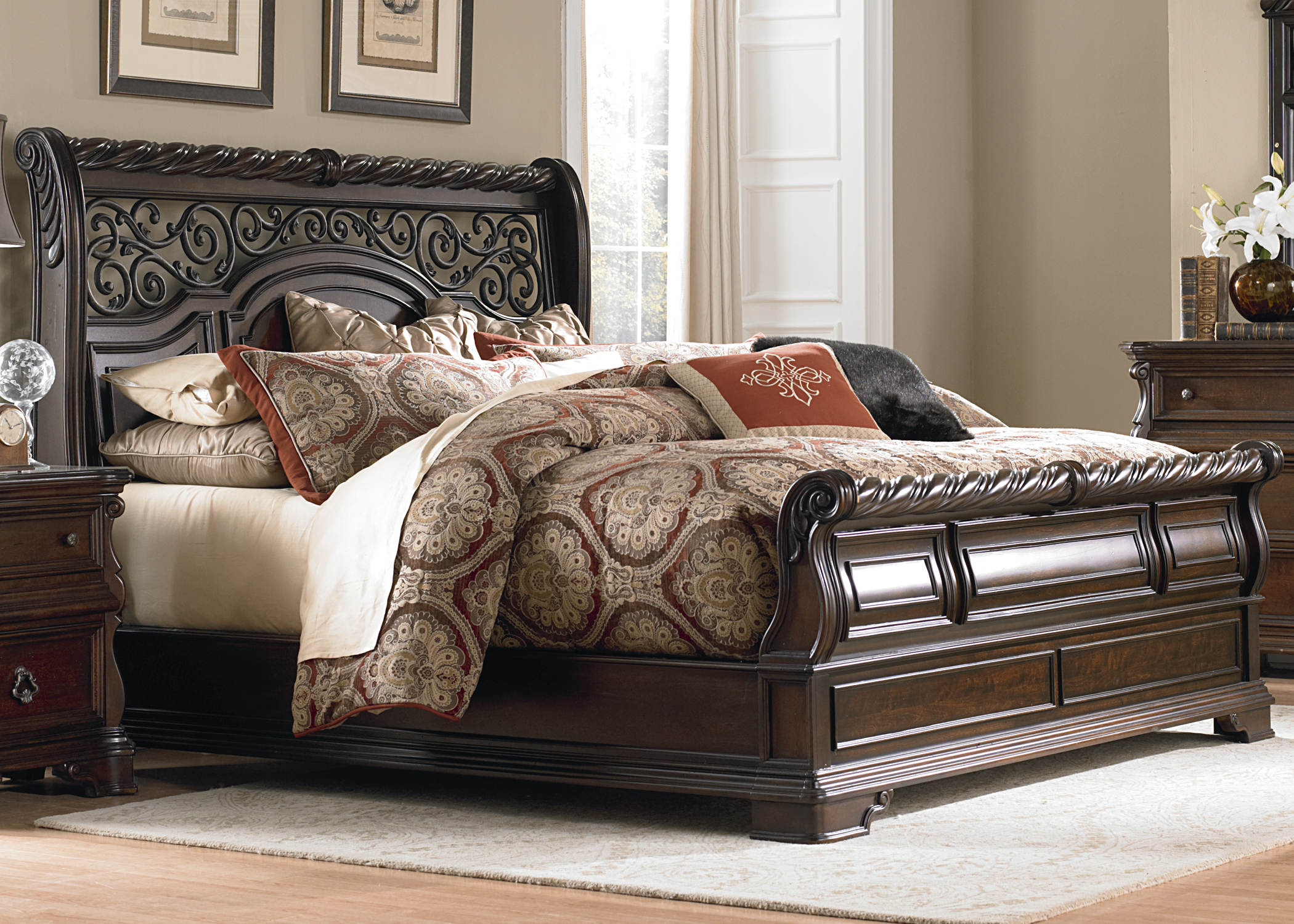 Liberty Arbor Place Brownstone King Sleigh Bed