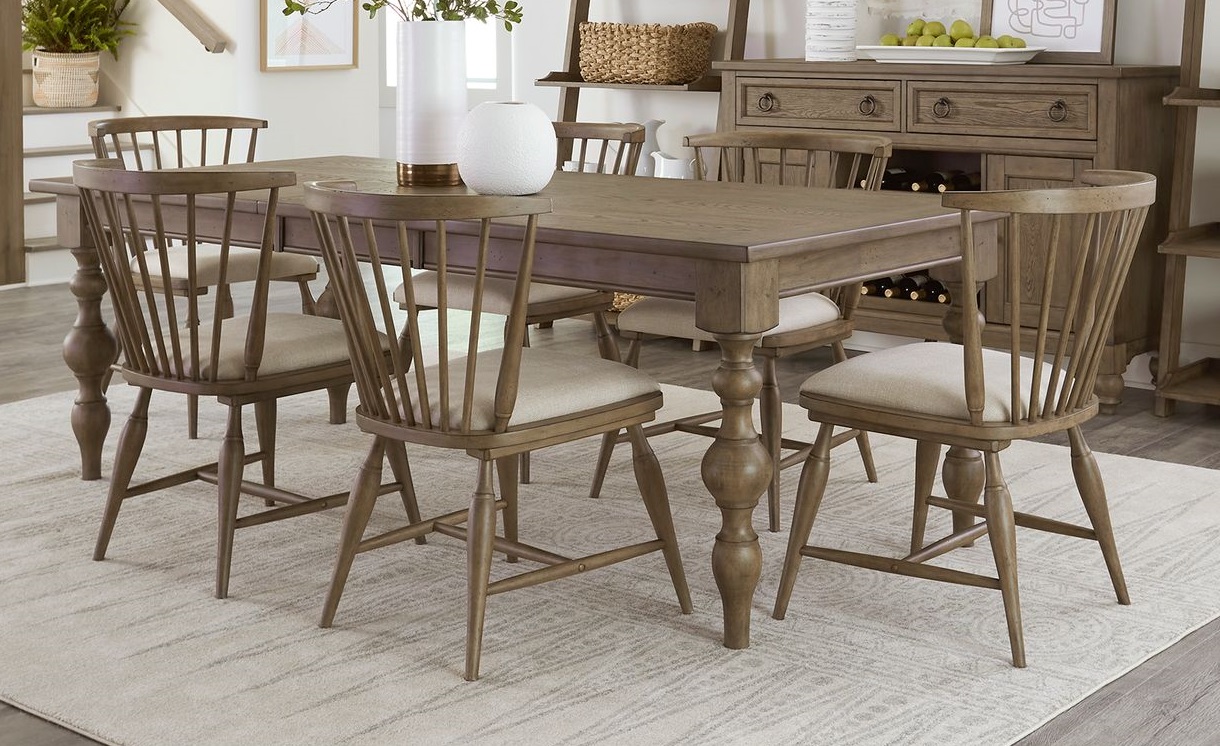 Liberty Americana Farmhouse Dusty Taupe 7pc Rectangular Table Set
