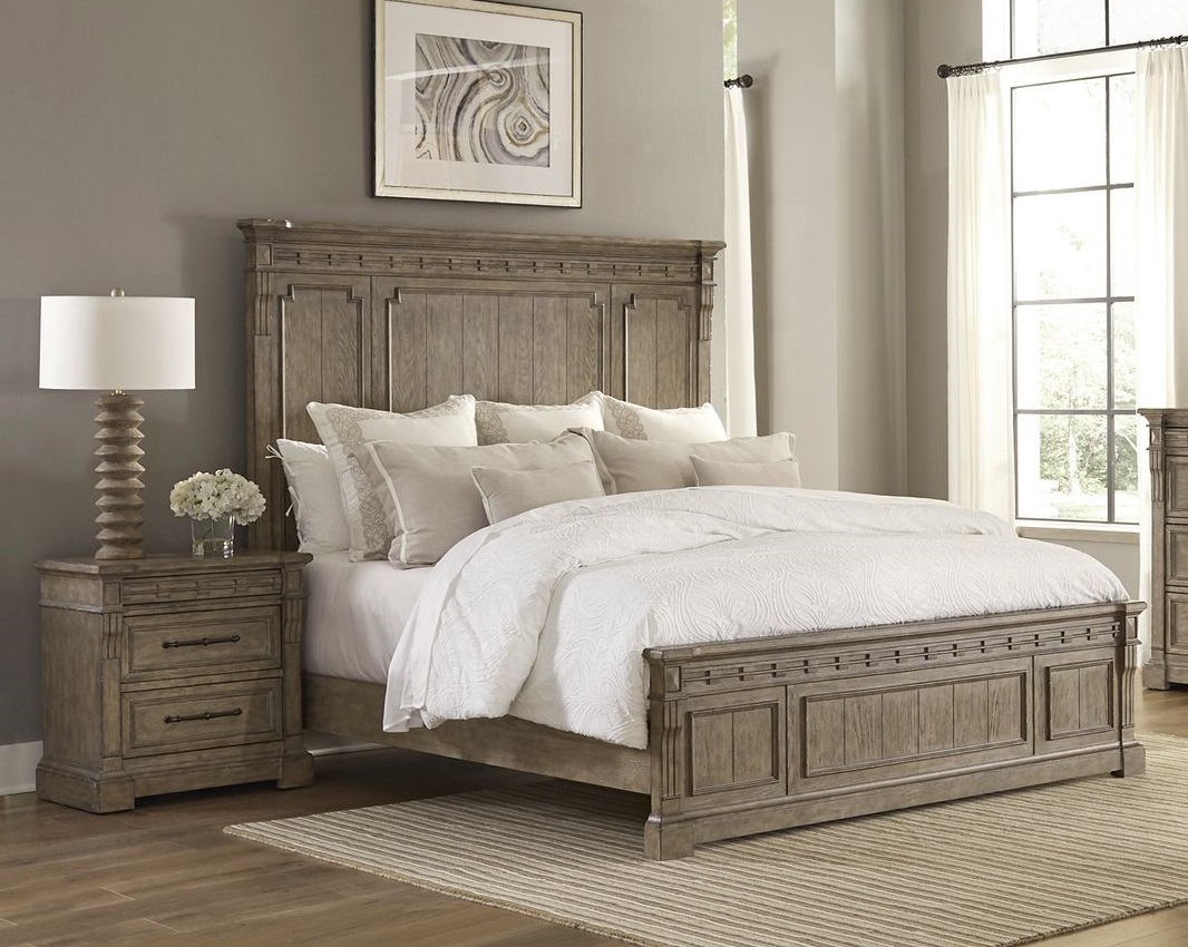 Liberty Town And Country Dusty Taupe 2pc Bedroom Set With King Panel Bed