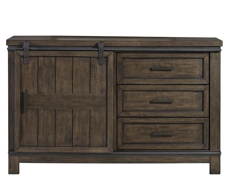 Liberty Thornwood Hills Rock Beaten Gray Barn Door Dresser
