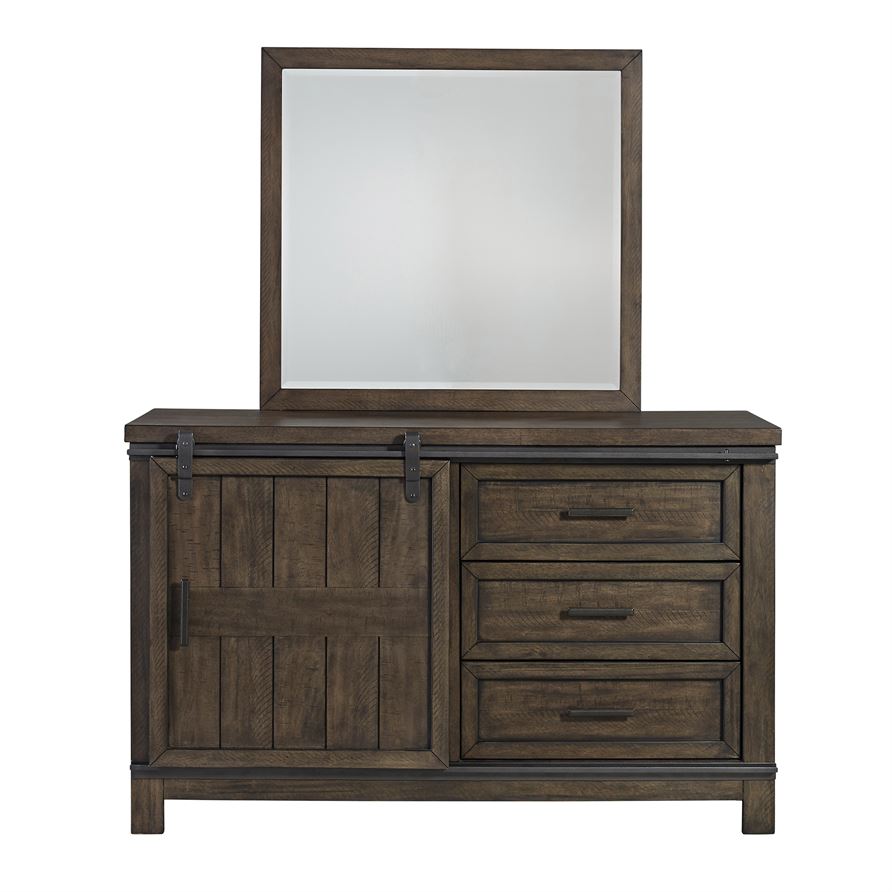 Liberty Thornwood Hills Beaten Gray Dresser And Mirror