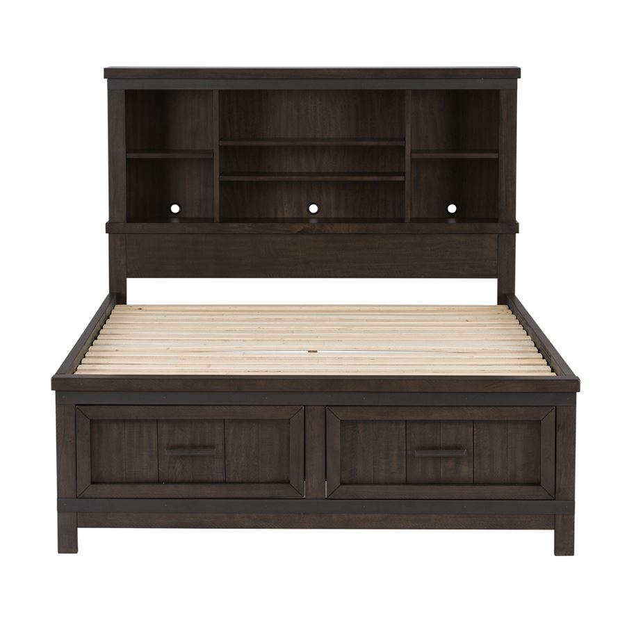 Liberty Thornwood Hills Beaten Gray Full Bookcase Bed