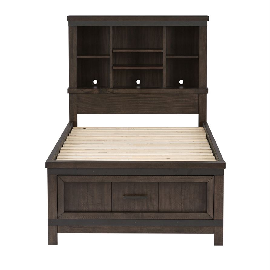 Liberty Thornwood Hills Beaten Gray Twin Bookcase Bed
