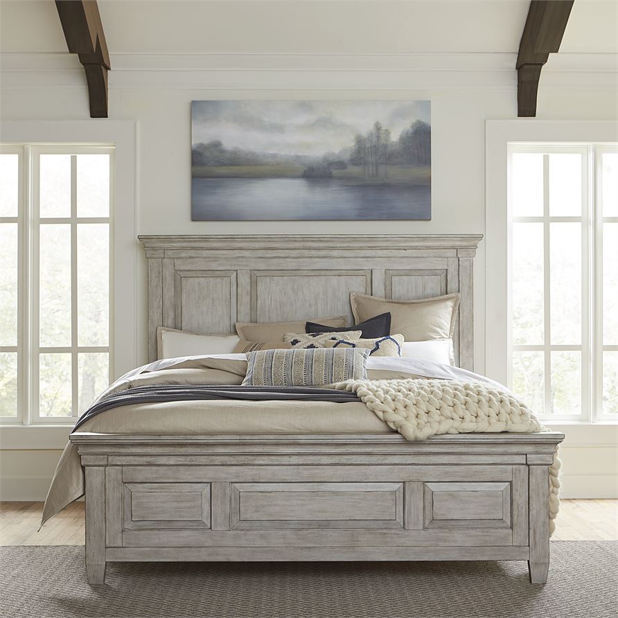 Liberty Heartland White Tobacco 2pc Cal King Panel Bedroom Set With 2 Drawe...