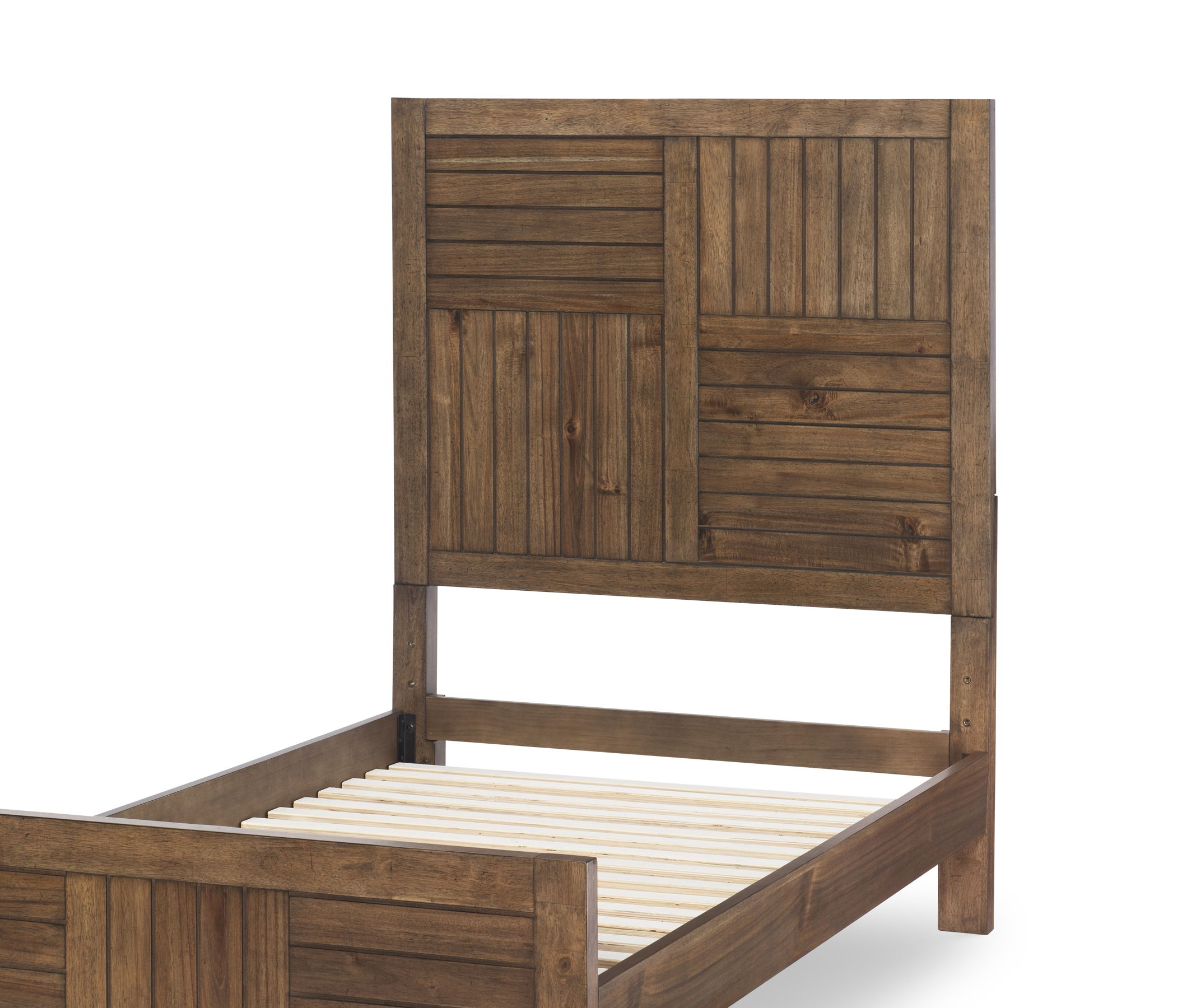 Panel Headboard, Twin 3/3 Brown Finish