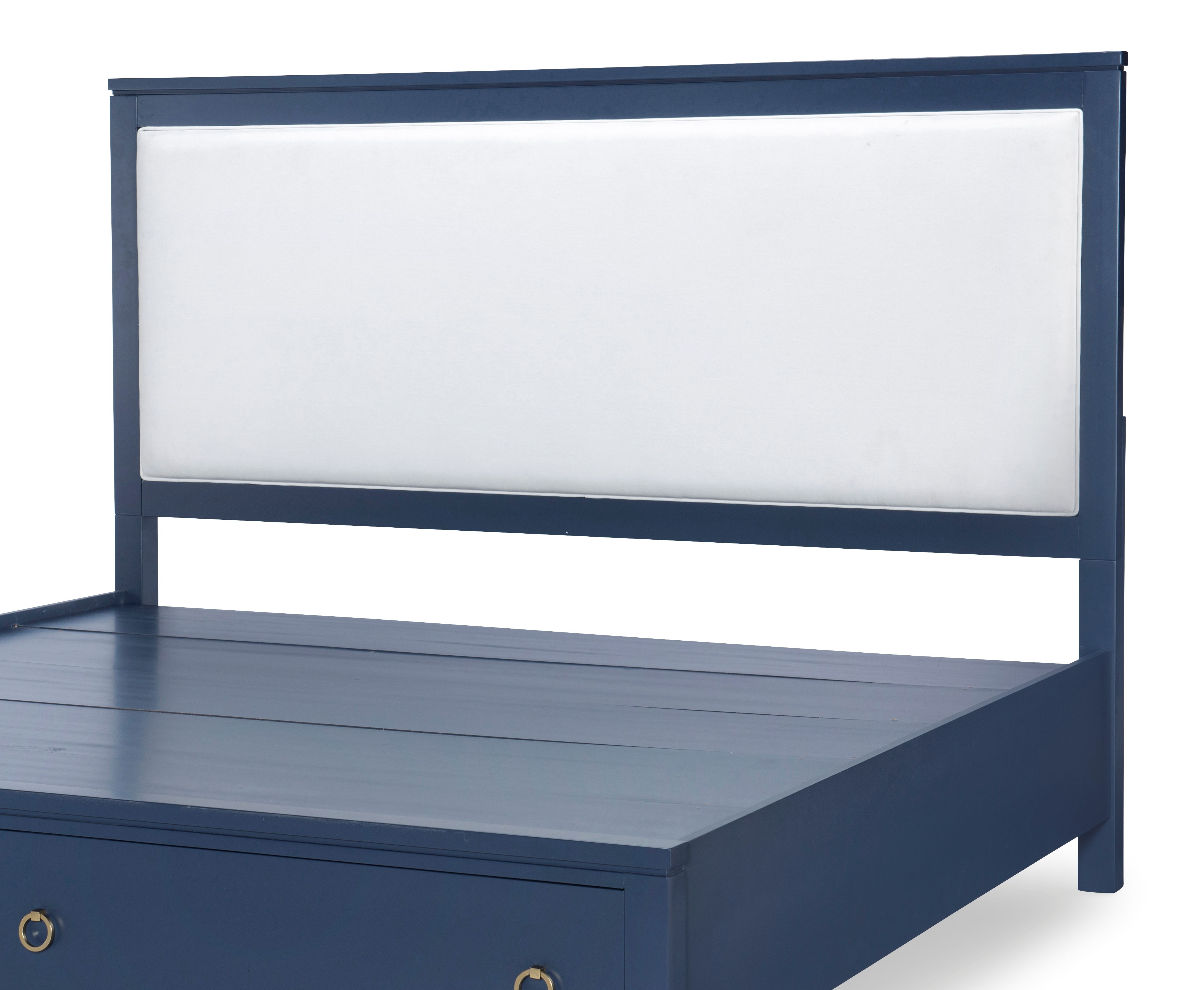 Upholstered Headboard Queen 5/0 Blue Finish