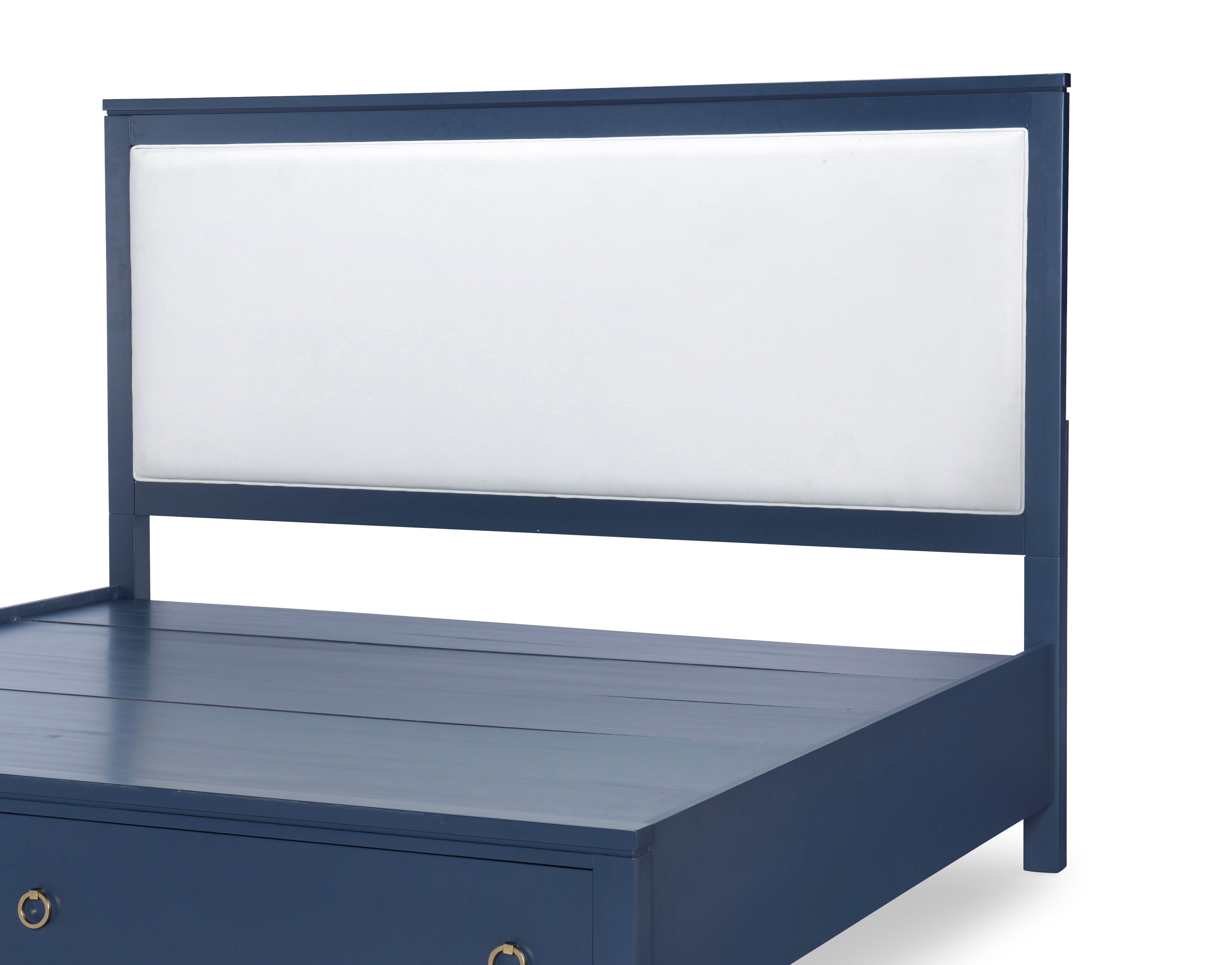 Upholstered Hdbd King 6/6 Ca King 6/0 Blue Finish