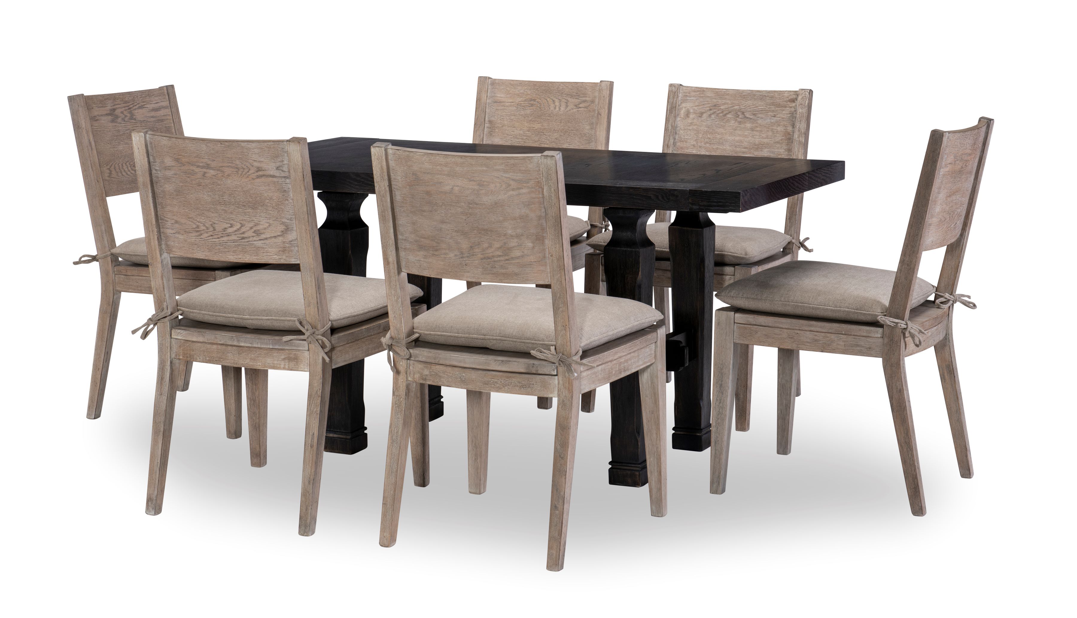 Legacy Furniture Halifax Java Flax 7pc Dining Room Set With Friendship Tabl...