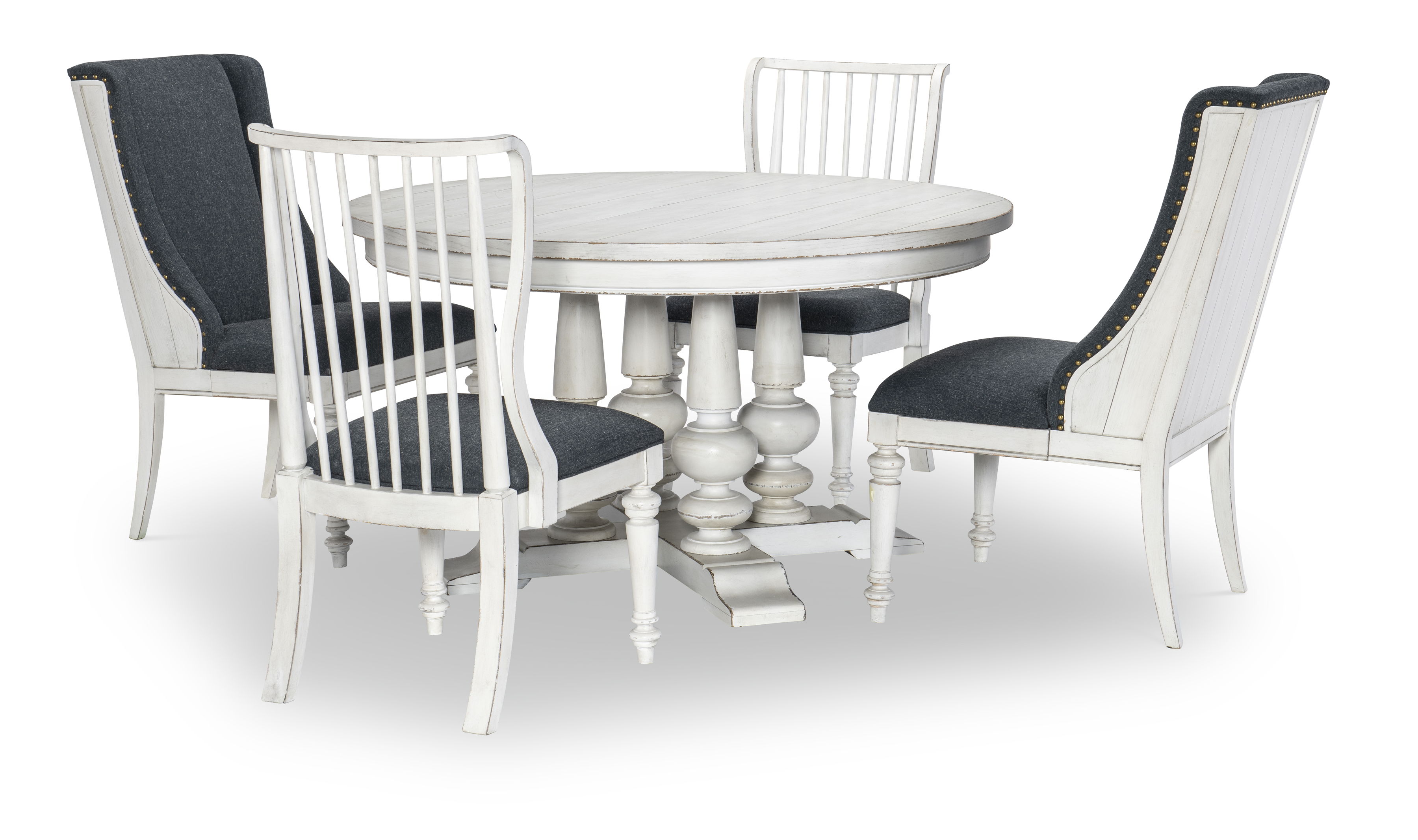 Legacy Furniture Cottage Park Aged White Round 5pc Dining Room Set