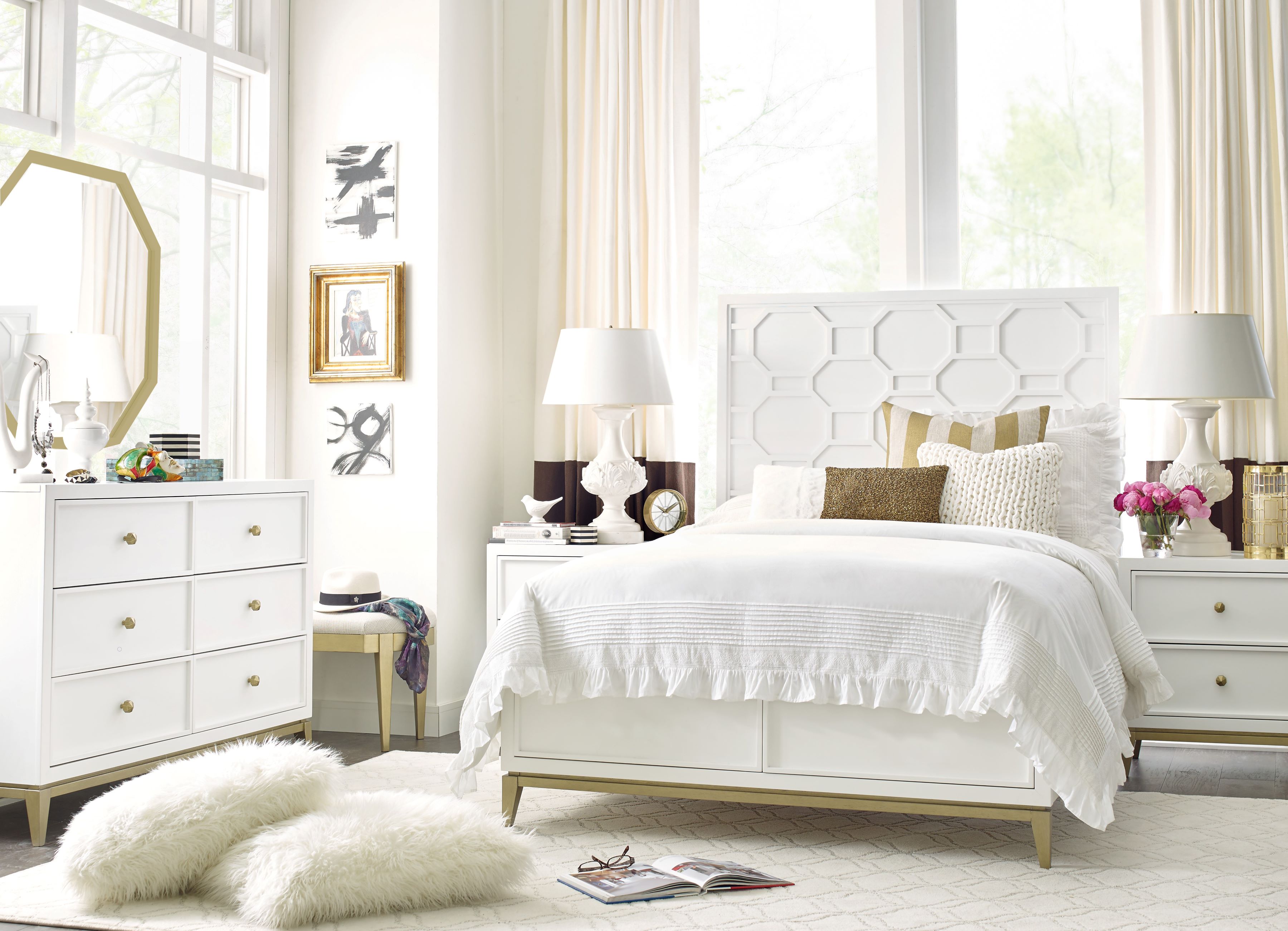 Legacy Kids Chelsea By Rr White Gold 2pc Kids Bedroom Set with Full Bed