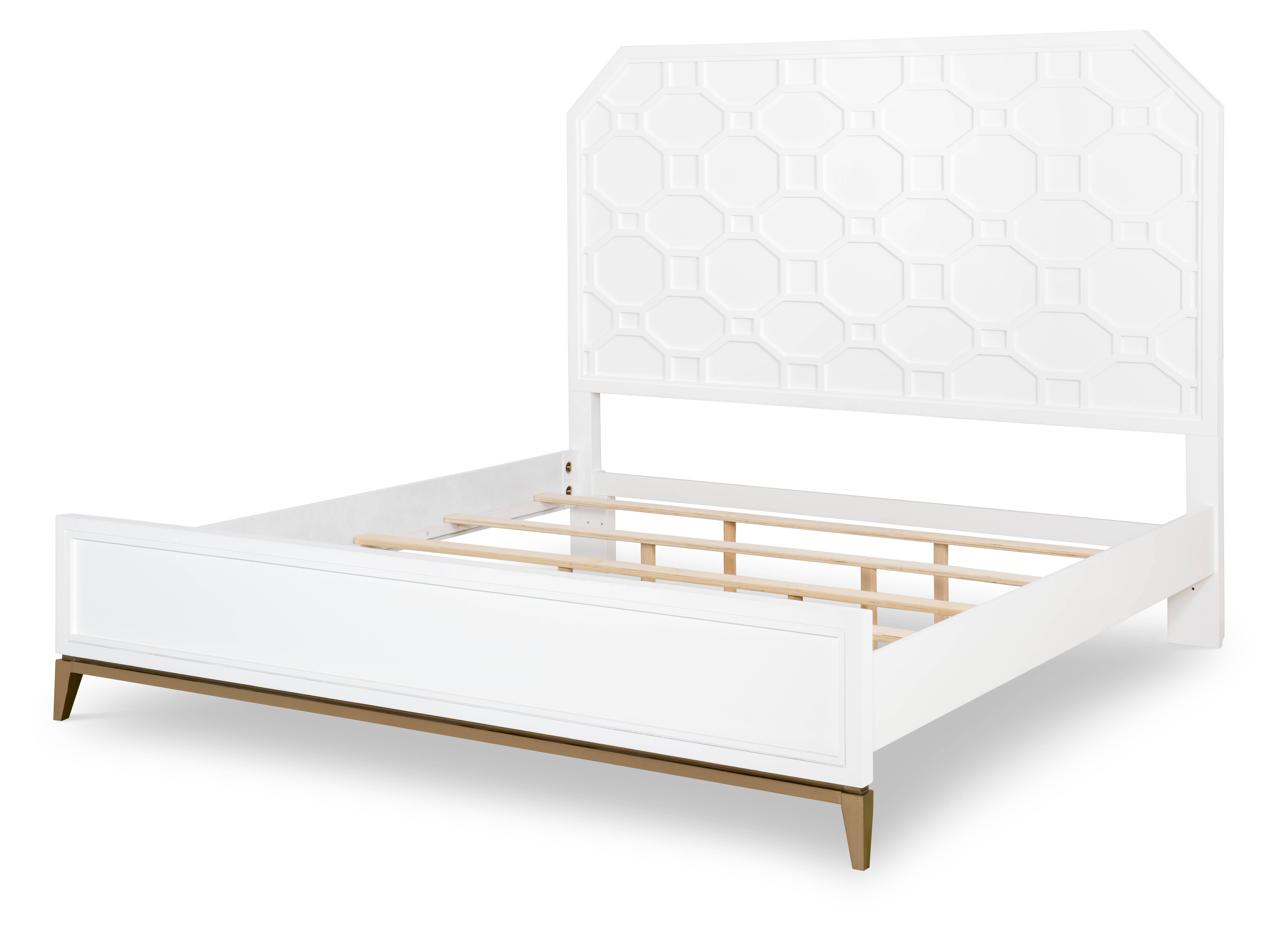 Legacy Furniture Chelsea White Gold Queen Panel Bed