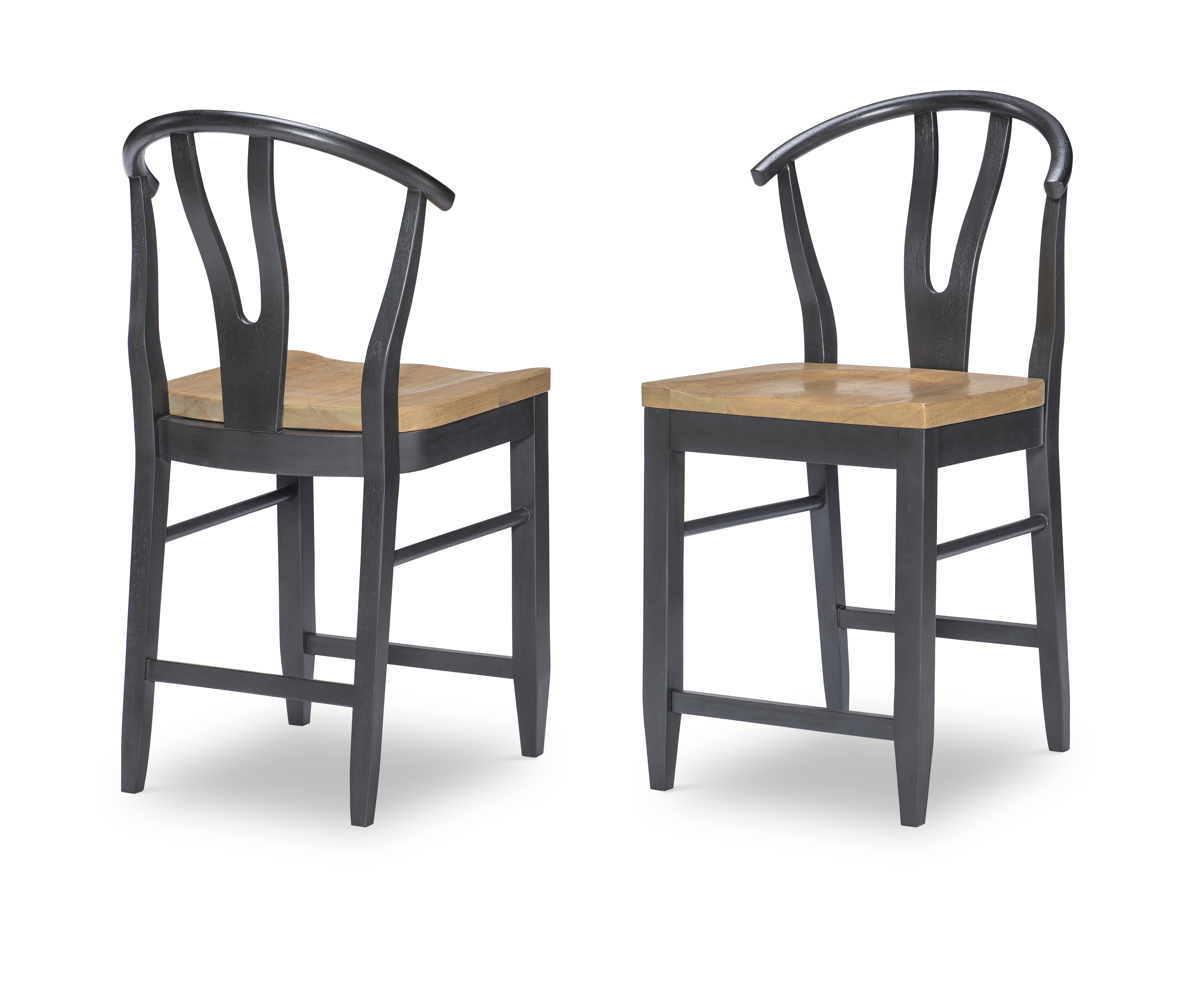 Wishbone Back Counter Height Chair Black