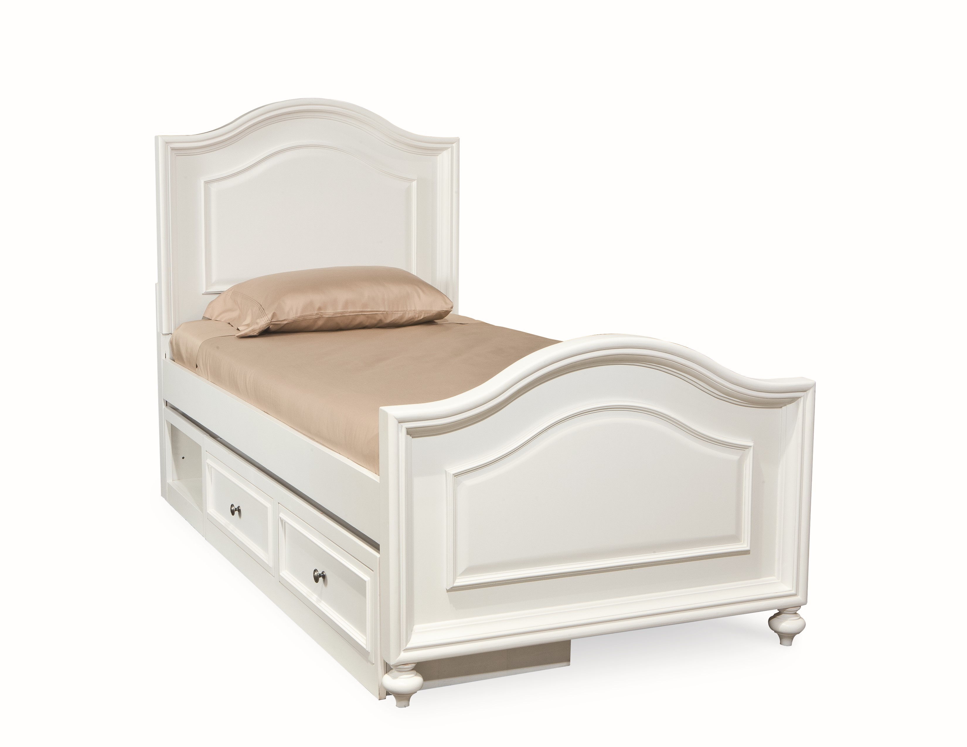 Legacy Kids Madison Natural White Twin Panel Bed with Drawer Storage