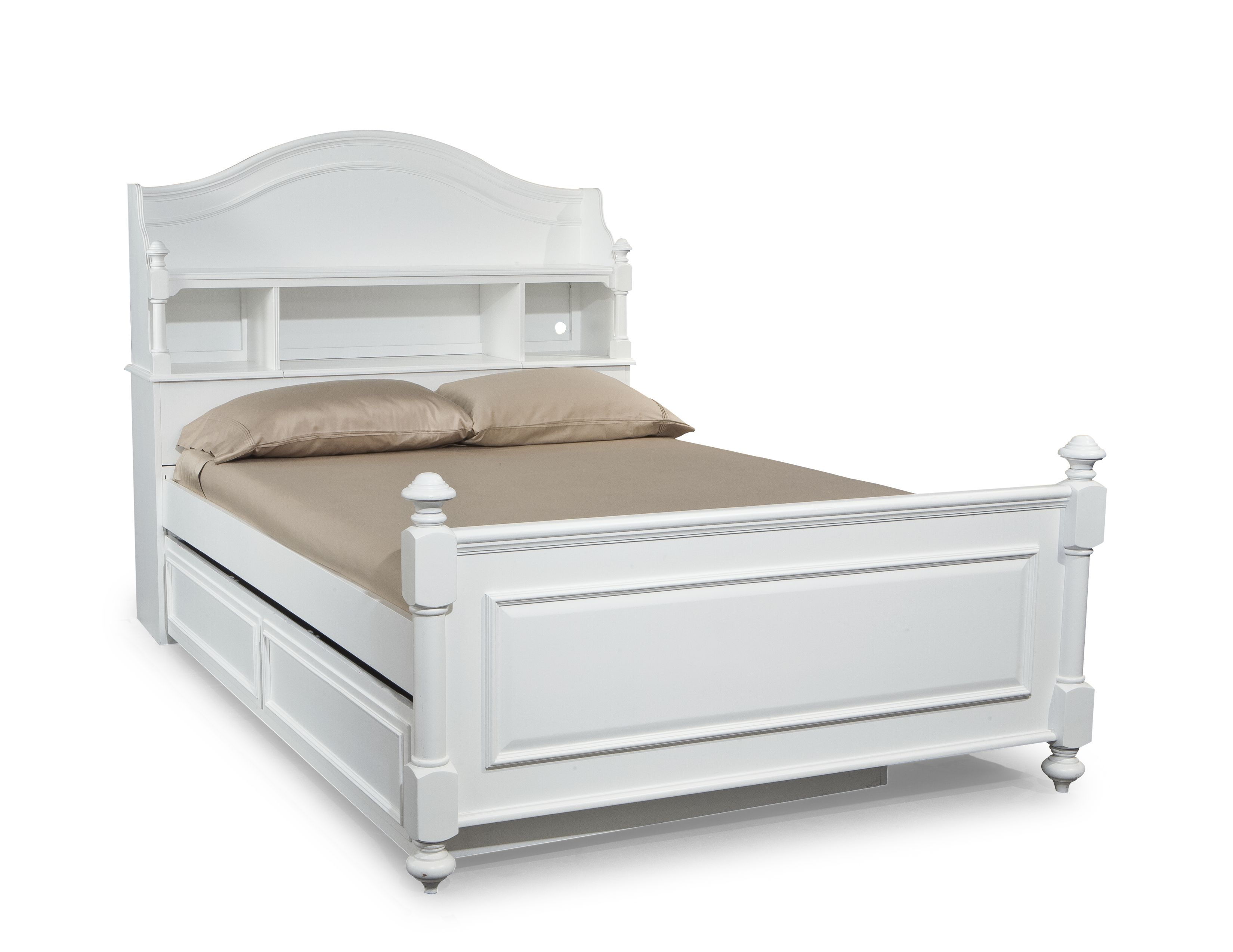 Legacy Kids Madison Natural White Full Bookcase Bed with Trundle