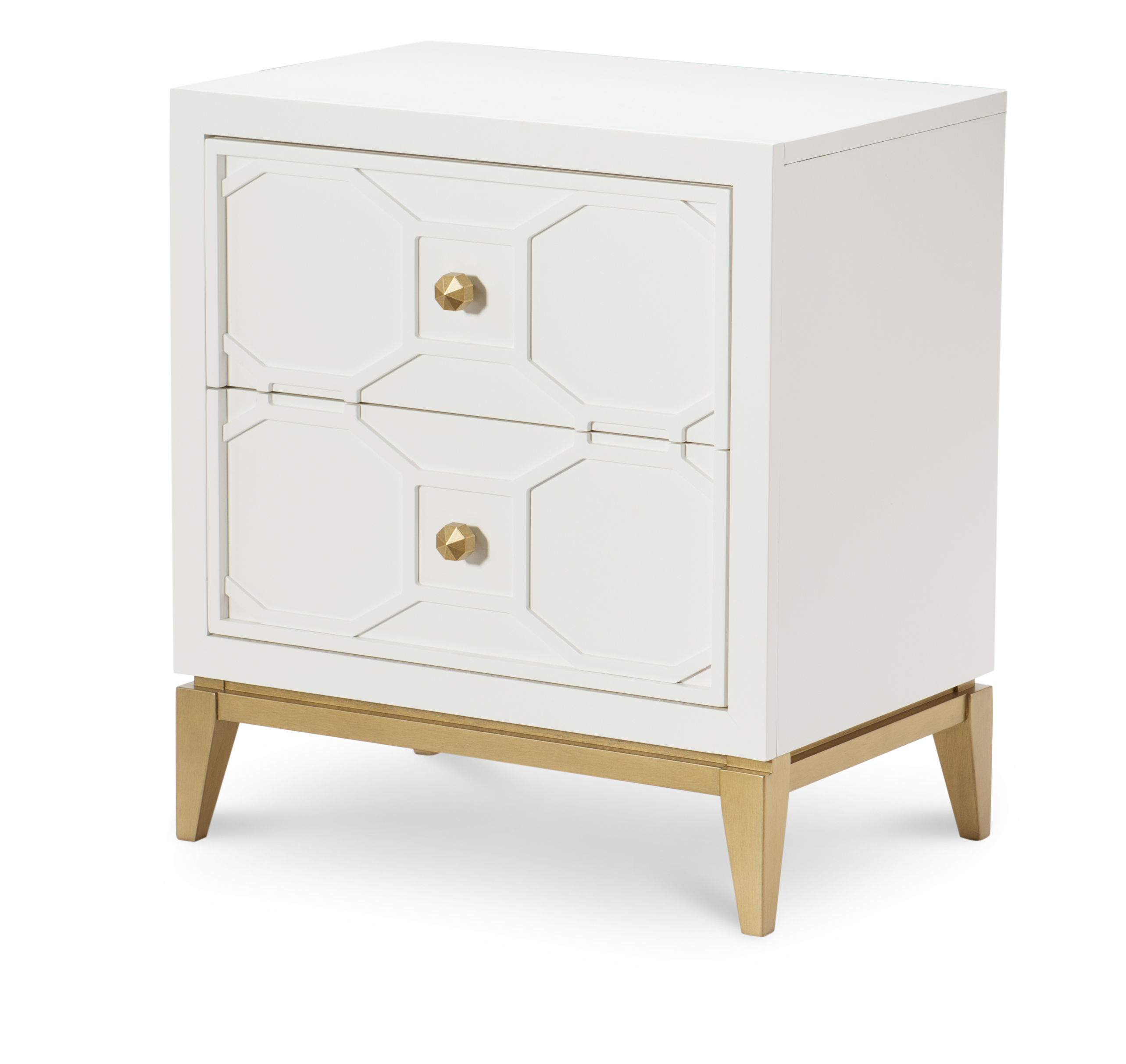 Legacy Kids Chelsea By Rr White Gold Night Stand with Lattice