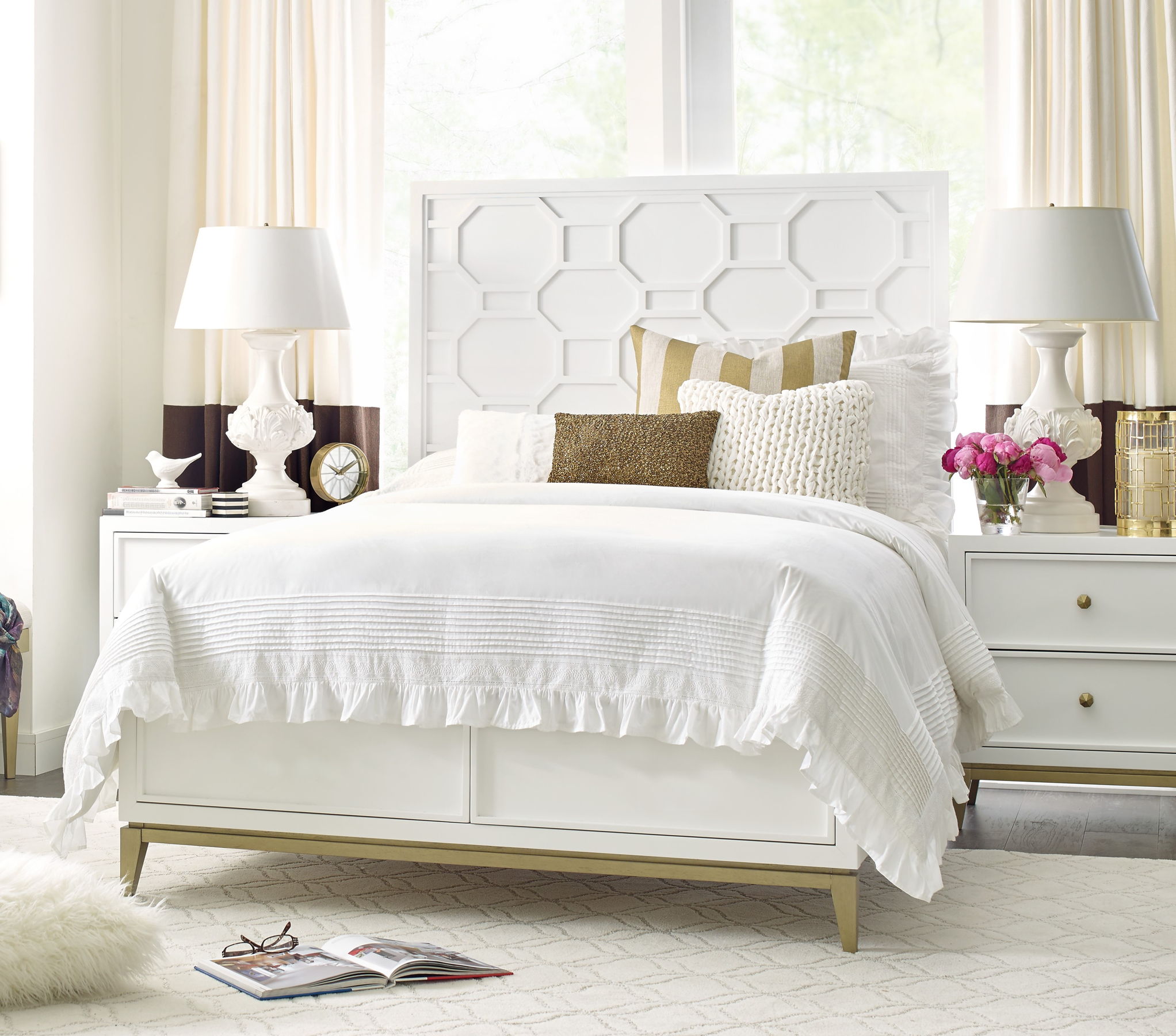 Legacy Kids Chelsea By Rr White Gold 2pc Kids Bedroom Set with Full Panel B...