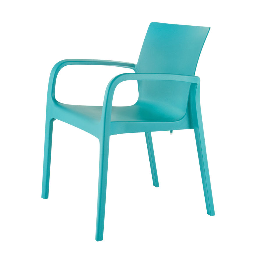 2 Lagoon Alissa Turkish Blue Stack Able Dining Arm Chairs