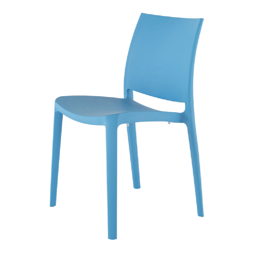 4 Lagoon Sensilla Blue Stack Able Dining Chairs