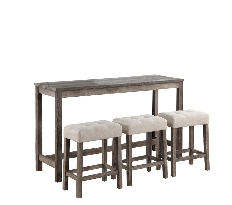 Lilola Home Oriana Brown Creamy White 4pc Counter Height Set