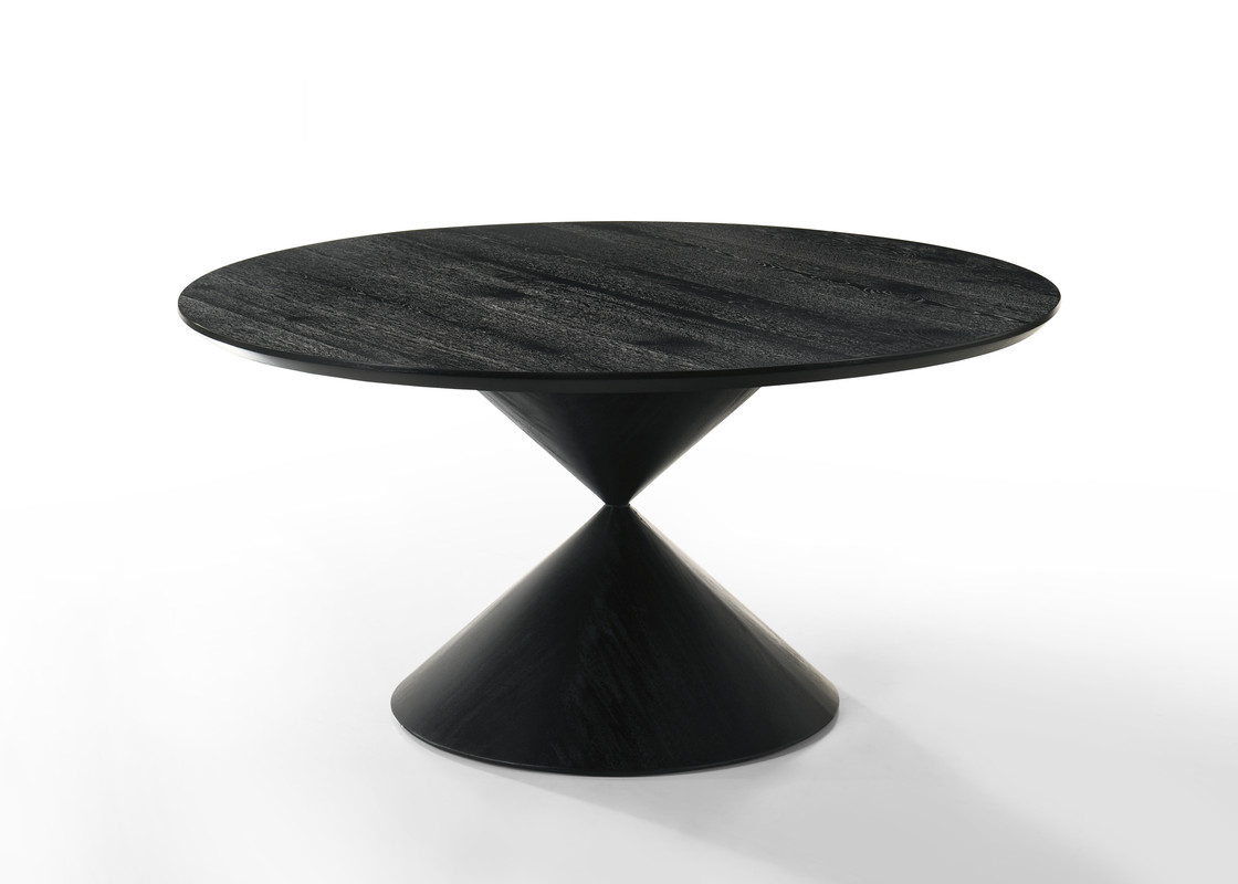 Lilola Home Haven Ebony Black 59 Inch Round Dining Table