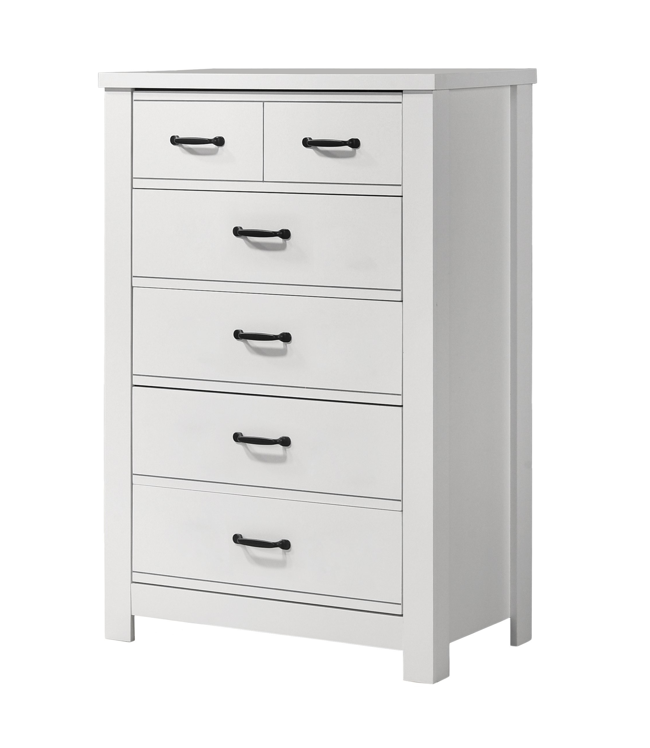 Lilola Home Cassini White 5 Drawers Chest