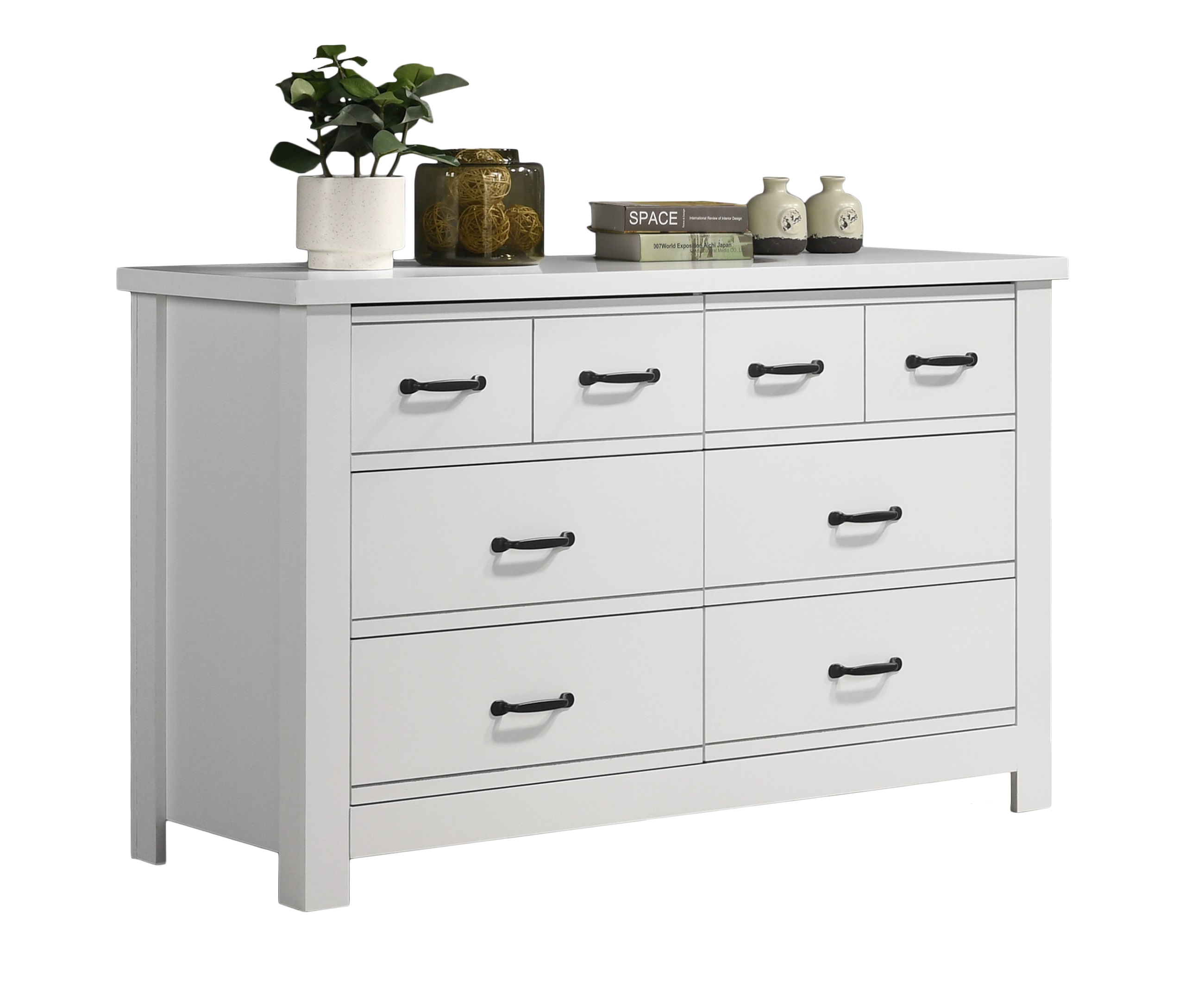 Lilola Home Cassini White 6 Drawers Dresser