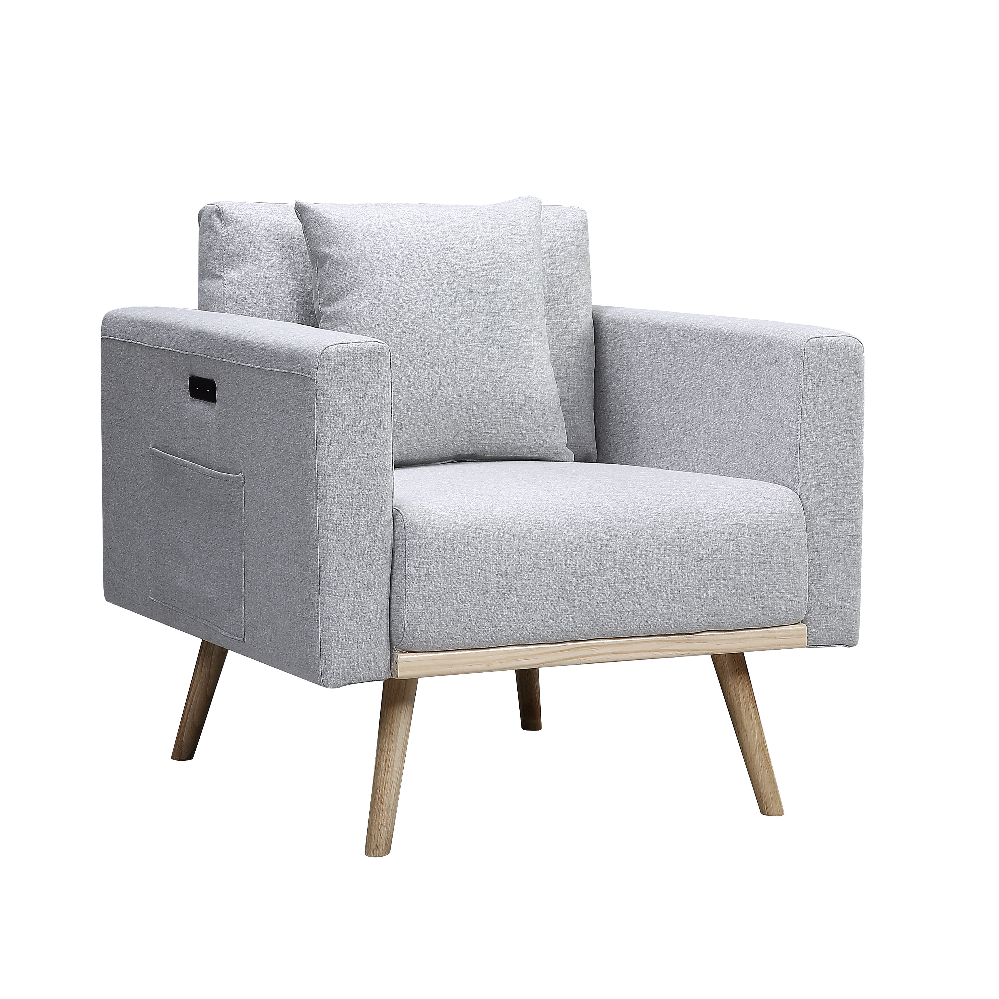 Lilola Home Easton Light Gray 3pc Living Room Set