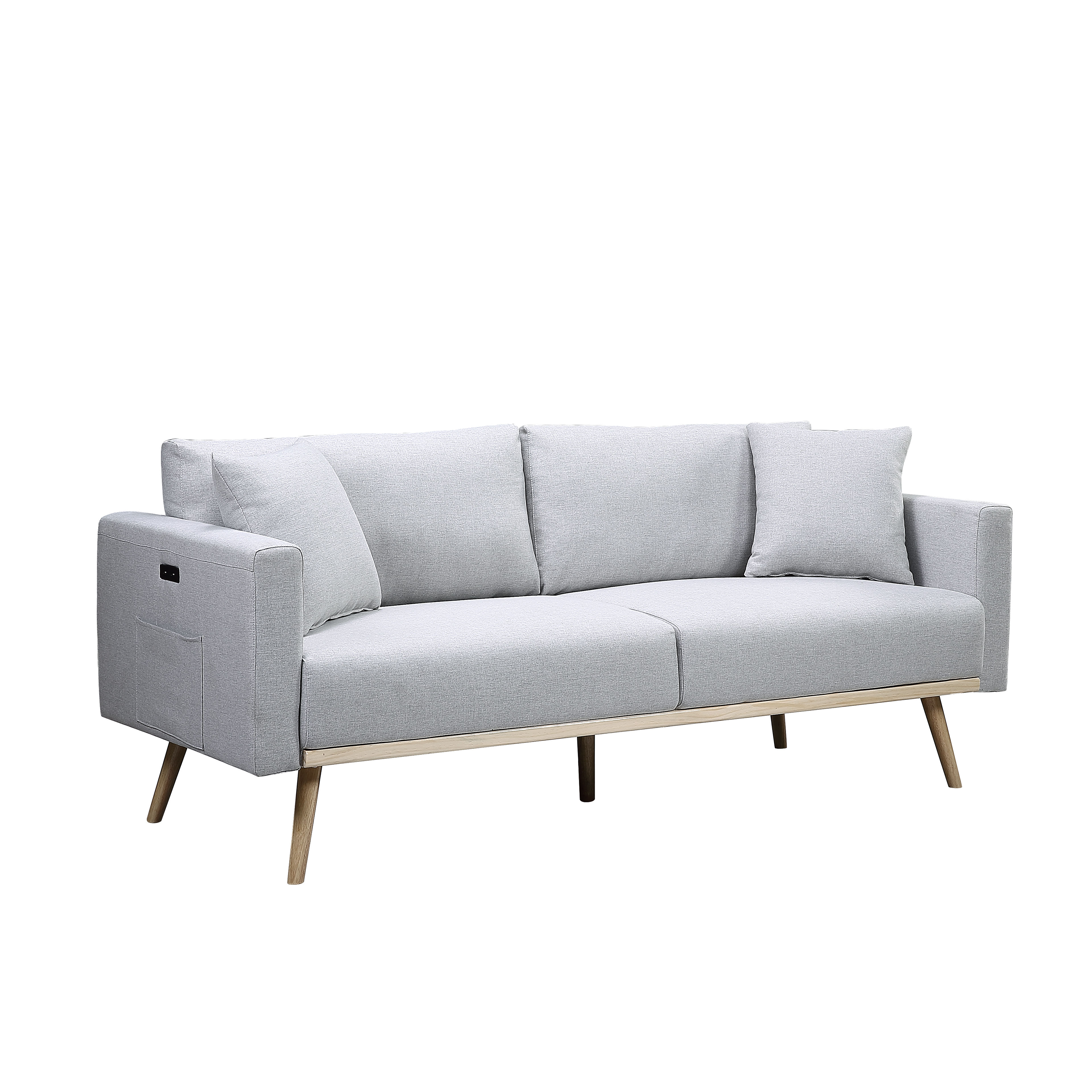 Lilola Home Easton Light Gray 3pc Living Room Set