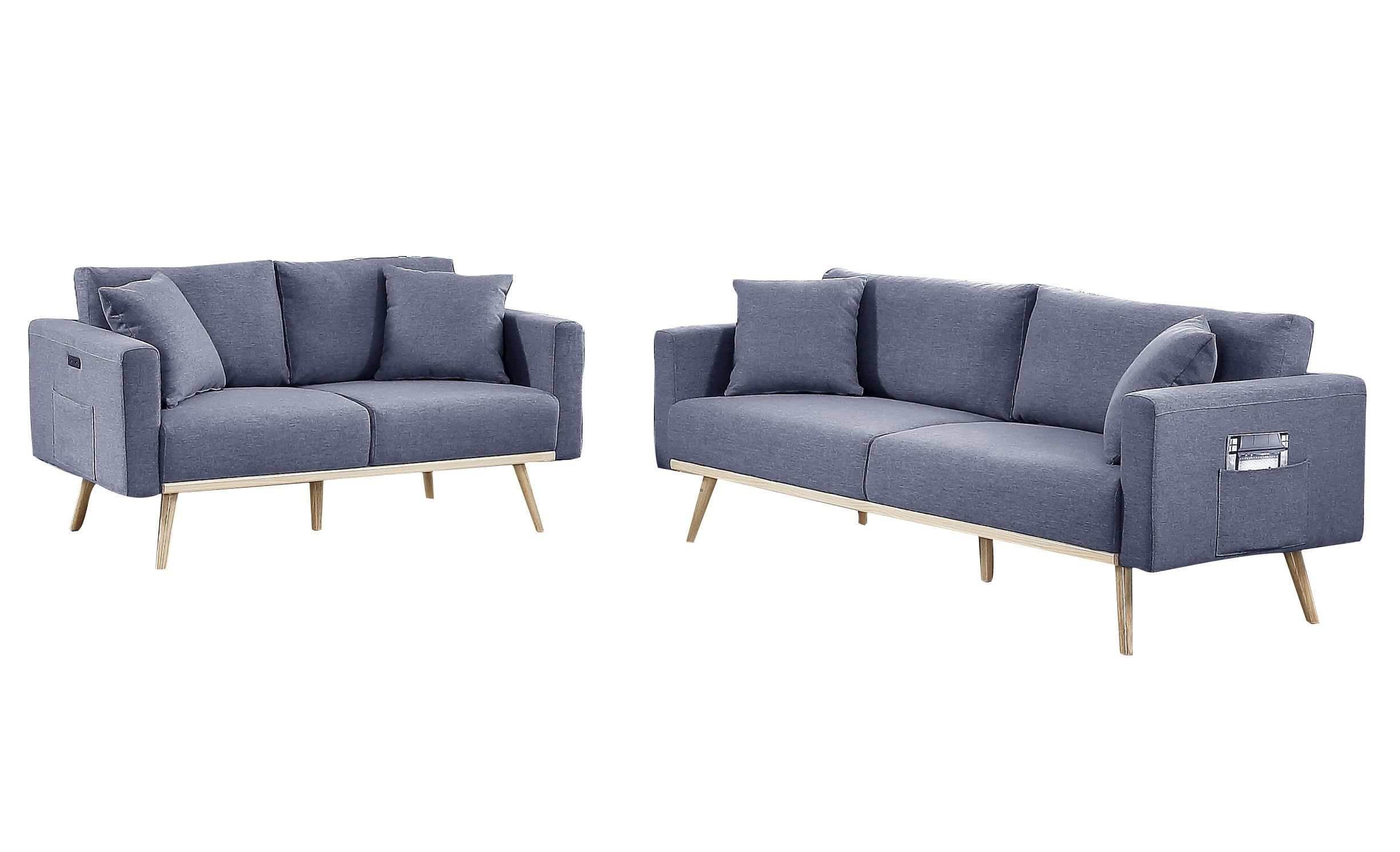 Lilola Home Easton Dark Gray 2pc Living Room Set
