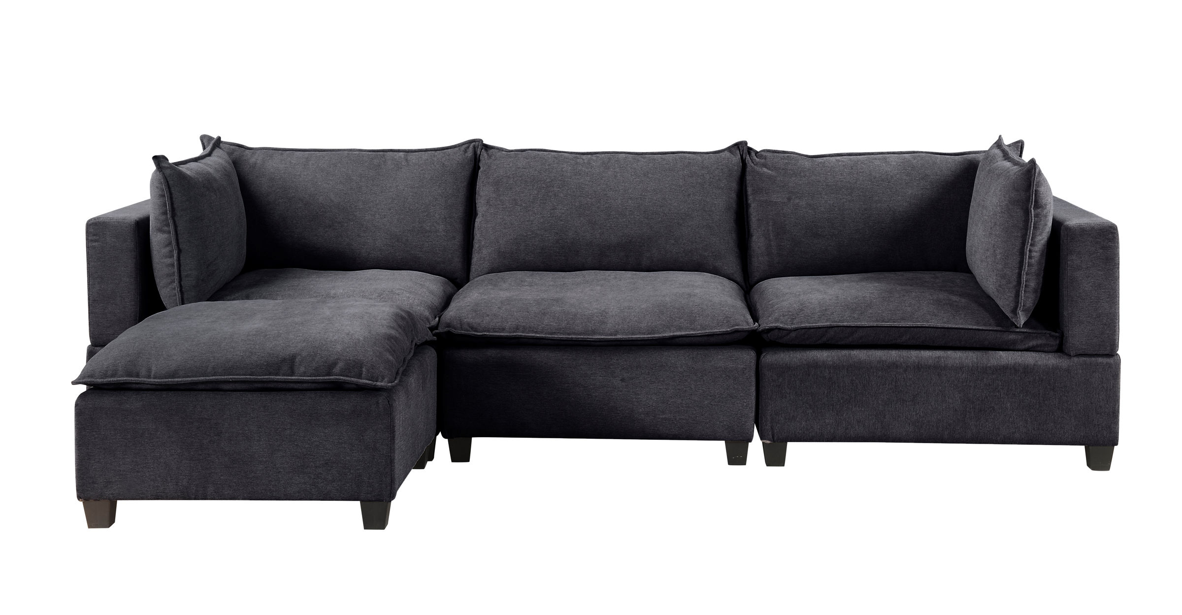 Lilola Home Madison Dark Gray Fabric Reversible Sectional