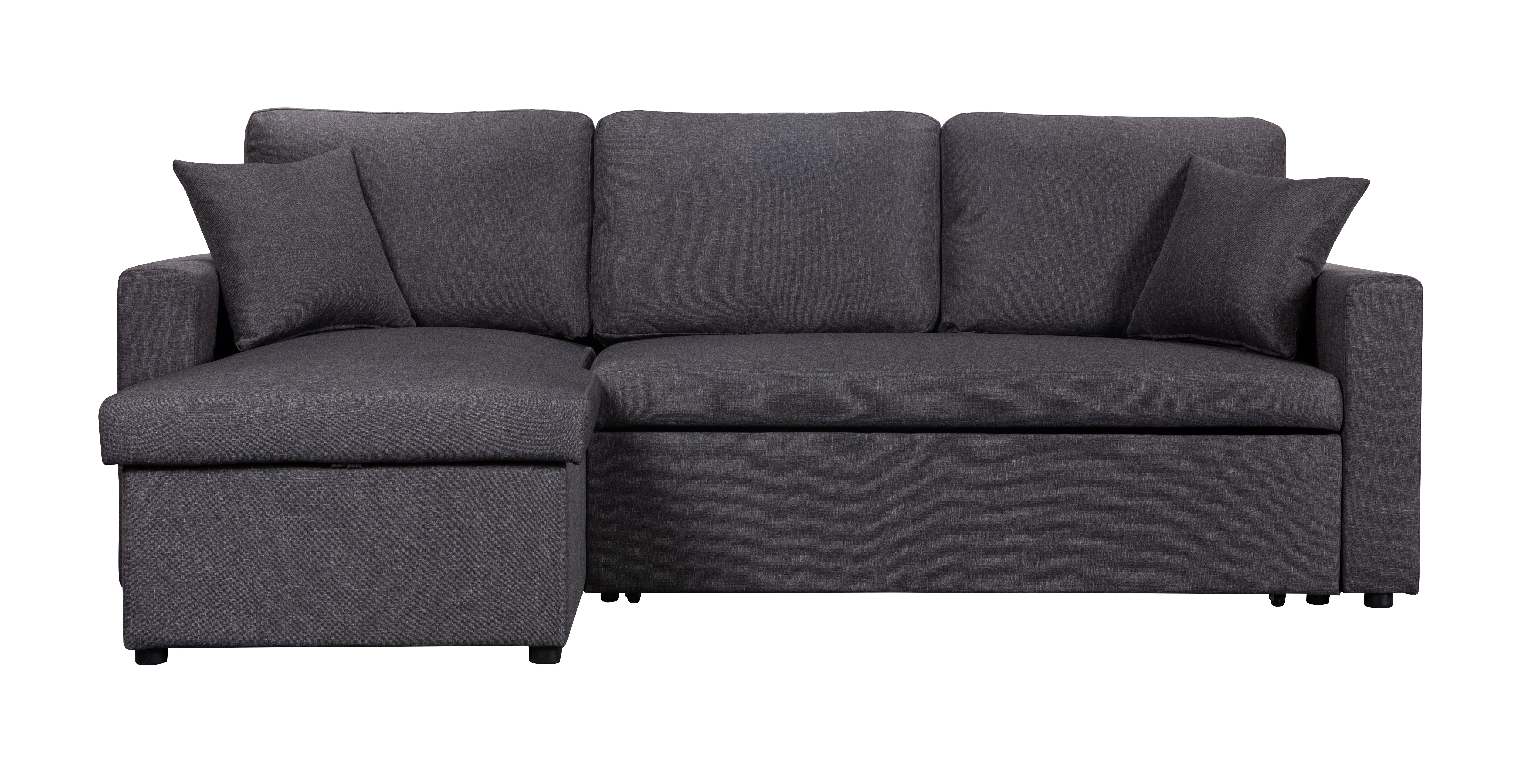Lilola Home Paisley Dark Gray Reversible Sleeper Sofa Sectional with Chaise