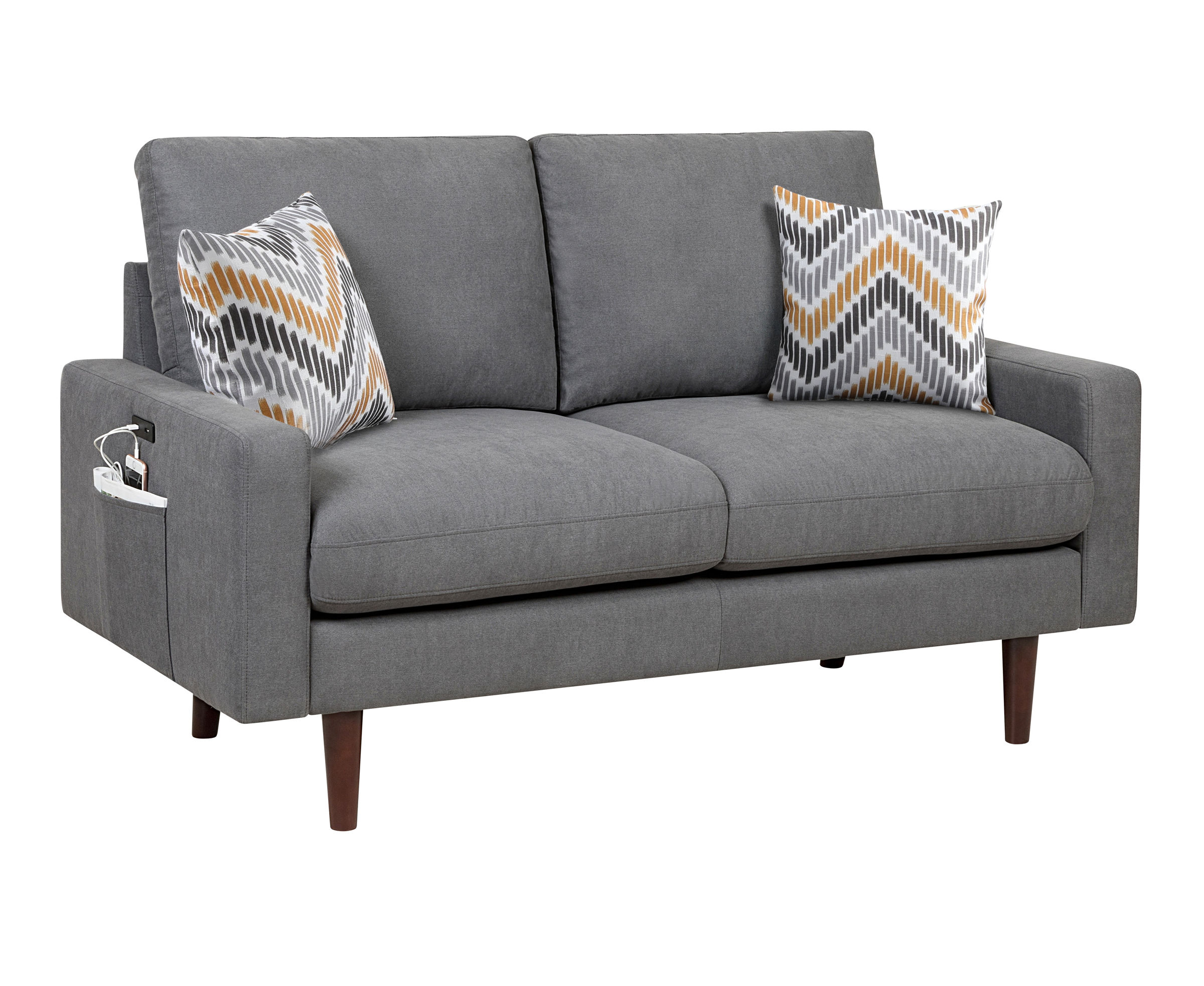 Lilola Home Abella Dark Gray Fabric Loveseat