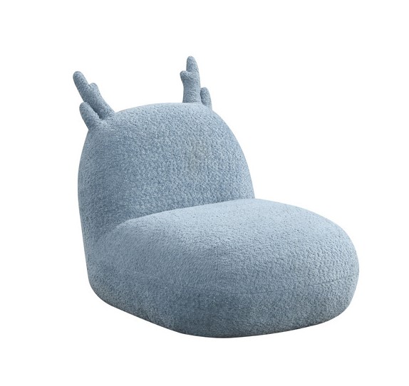 Lilola Home Weston Blue Chenille Deer Shaped Kids Chair