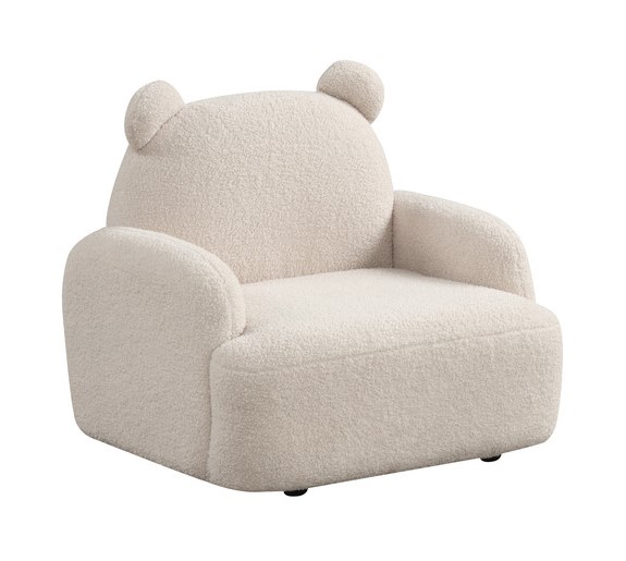 Lilola Home Raelynn Beige Sherpa Bear Shaped Kids Armchair