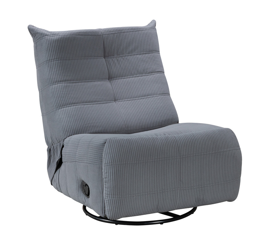 Lilola Home Georgena Blue Gray Corduroy Swivel Glider Recliner